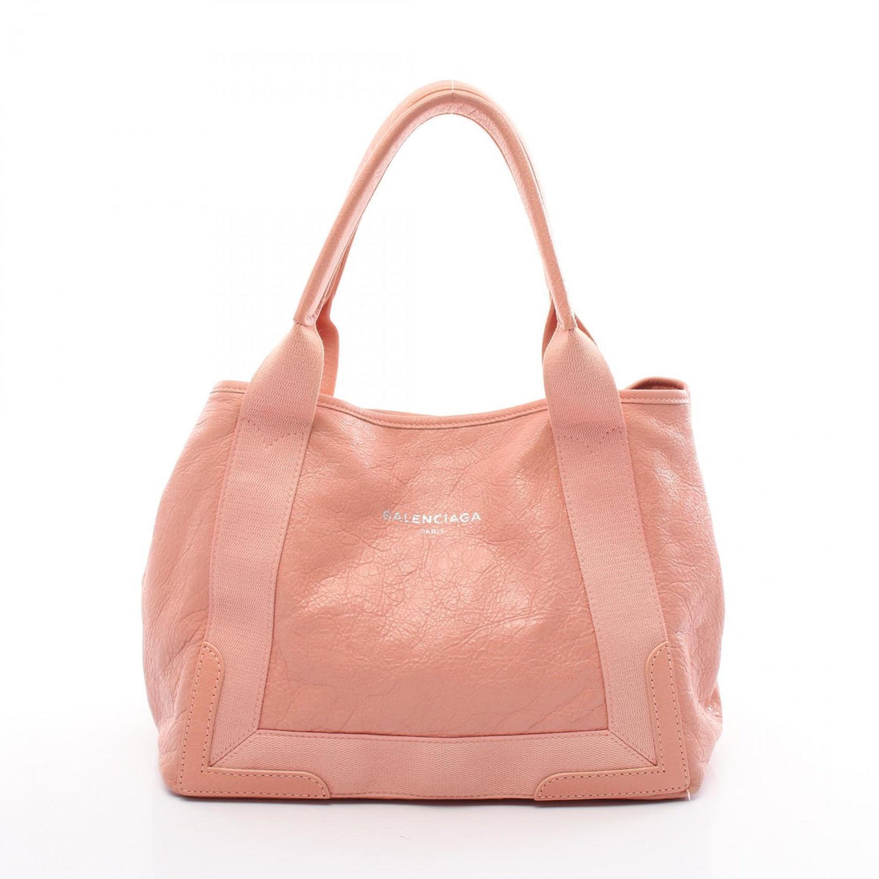 BALENCIAGA NAVY CABAS S Navy Cabas Tote Bag Leather Women's Pink