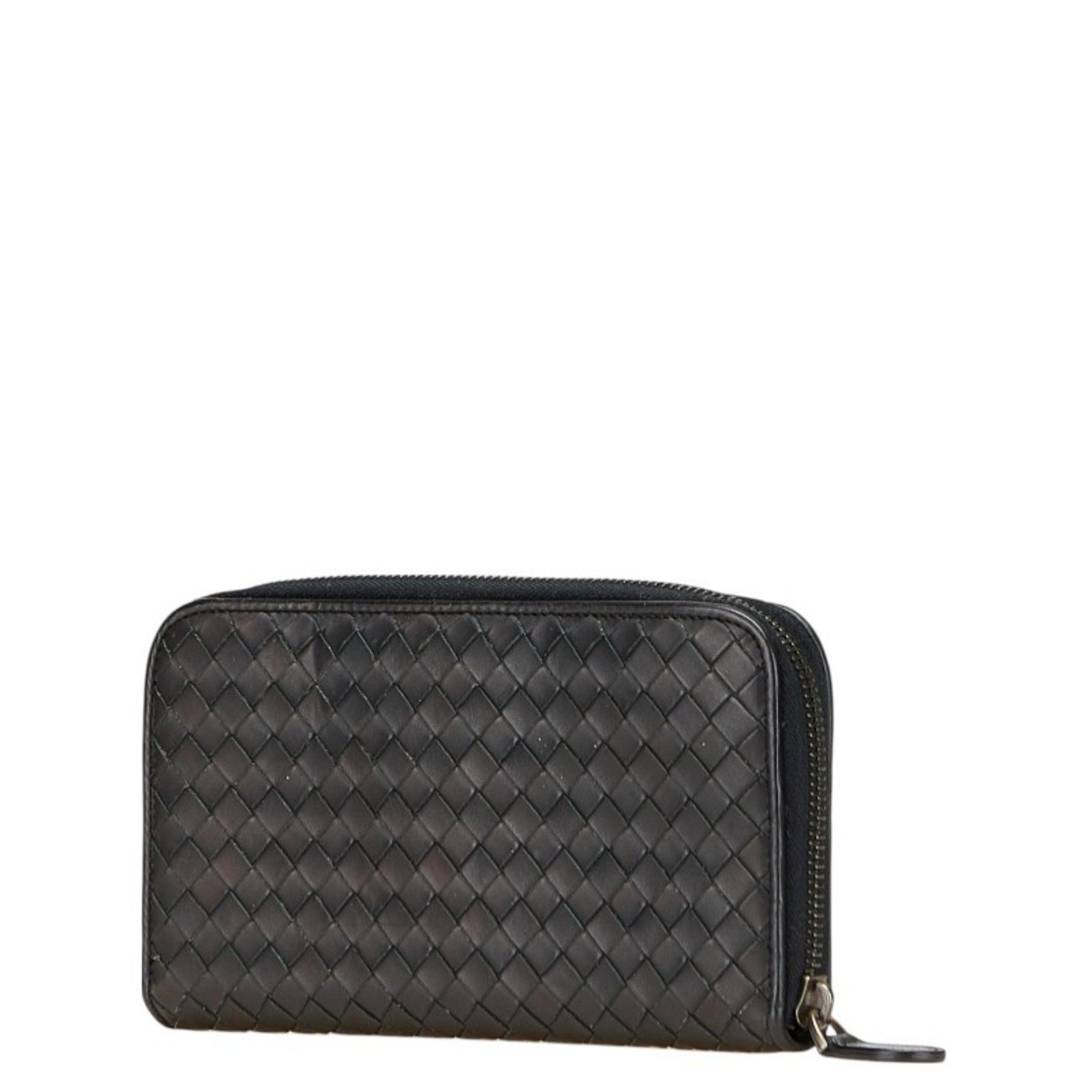 Bottega Veneta Intrecciato Long Wallet with Round Zipper, Leather
