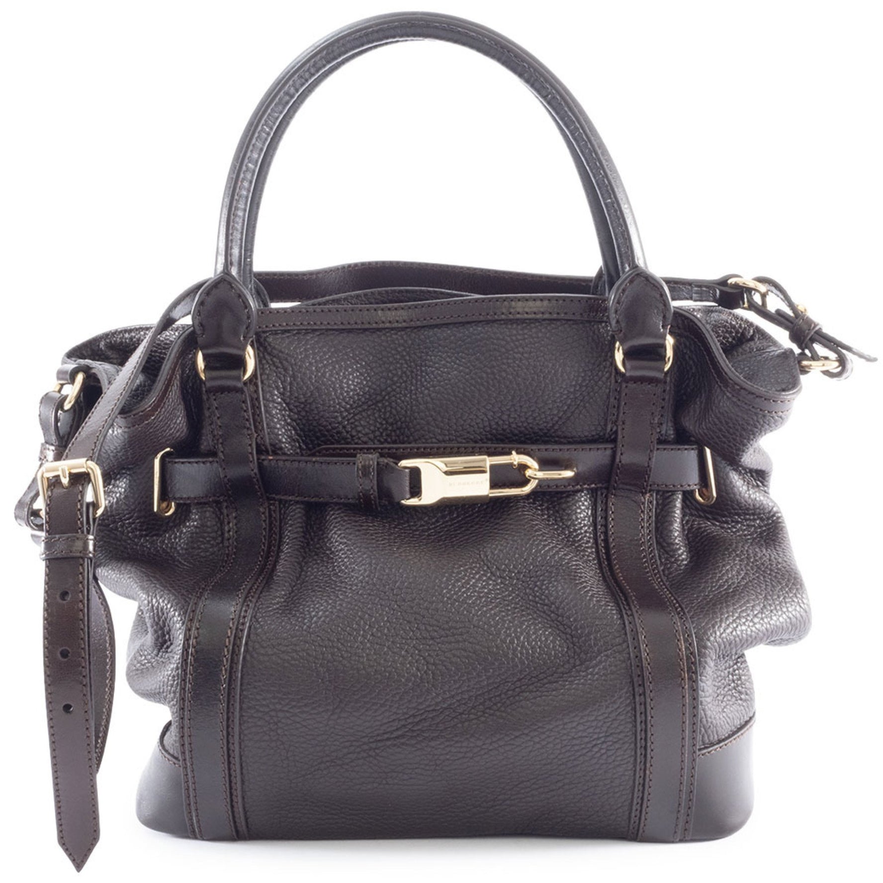 Burberry Leather Handbag Brown Women's BURBERRY
