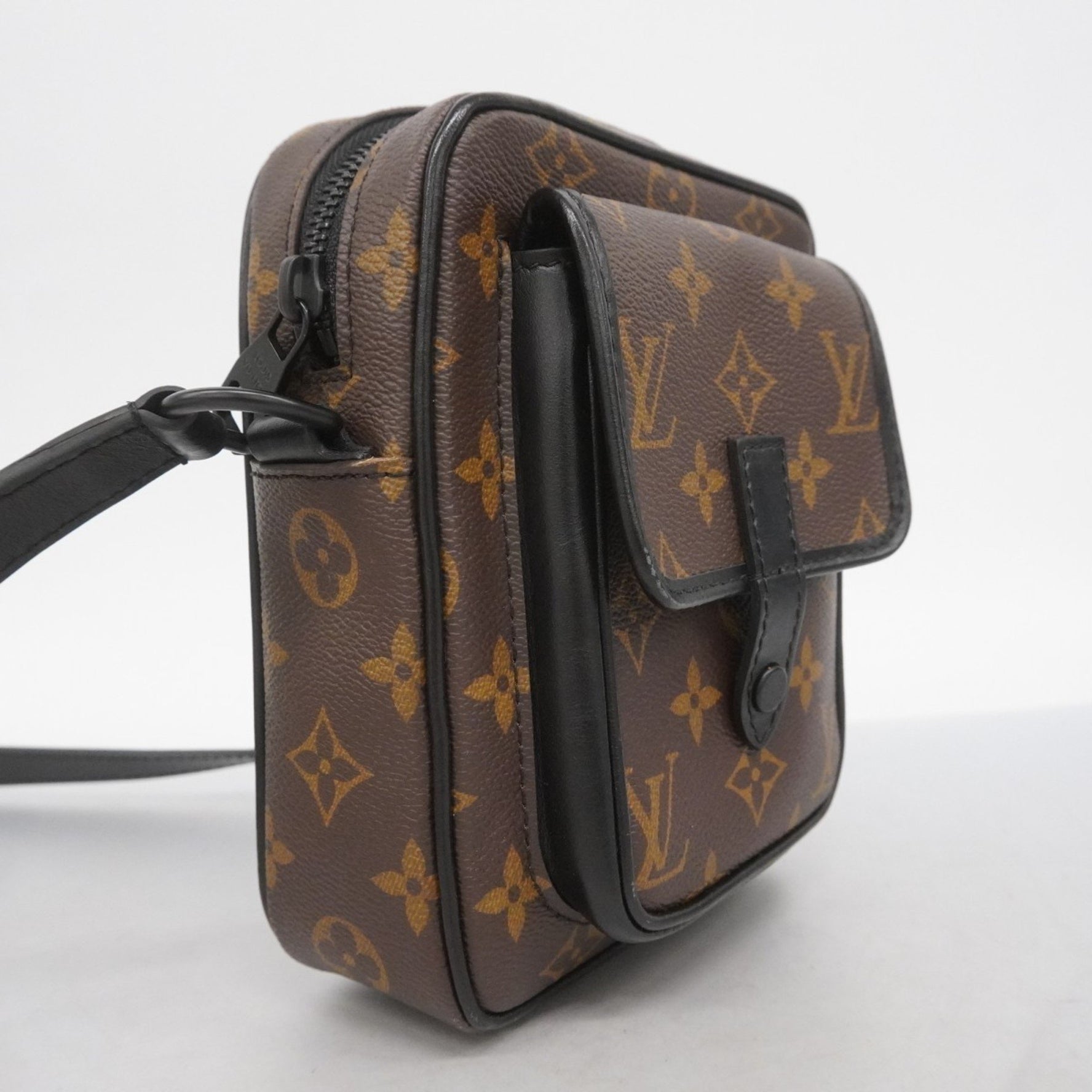 Louis Vuitton Monogram Macassar Christopher Wearable Wallet Shoulder Bag Brown/Black