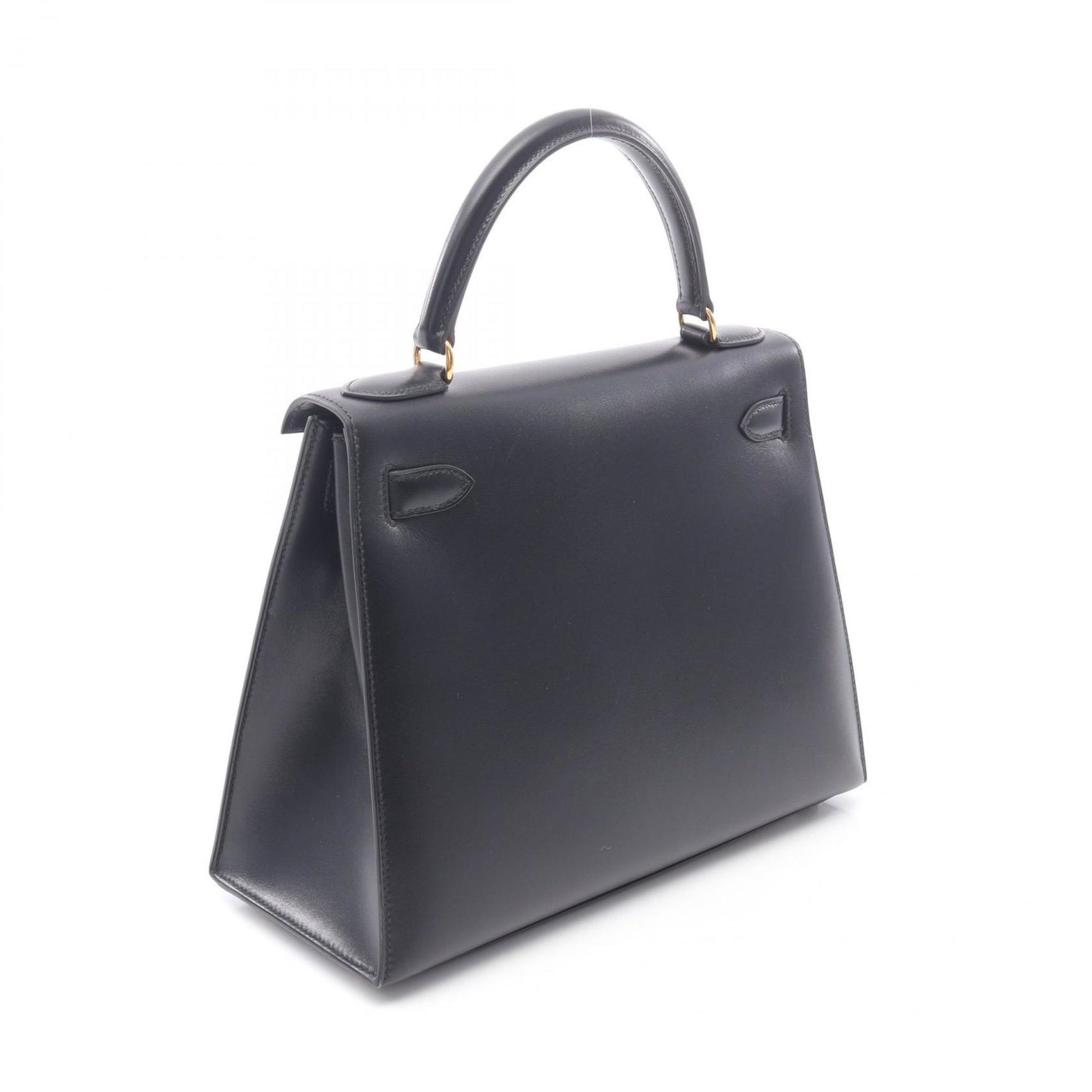 Hermes Hermès Kelly 28 handbag in calfskin box calf leather, black.