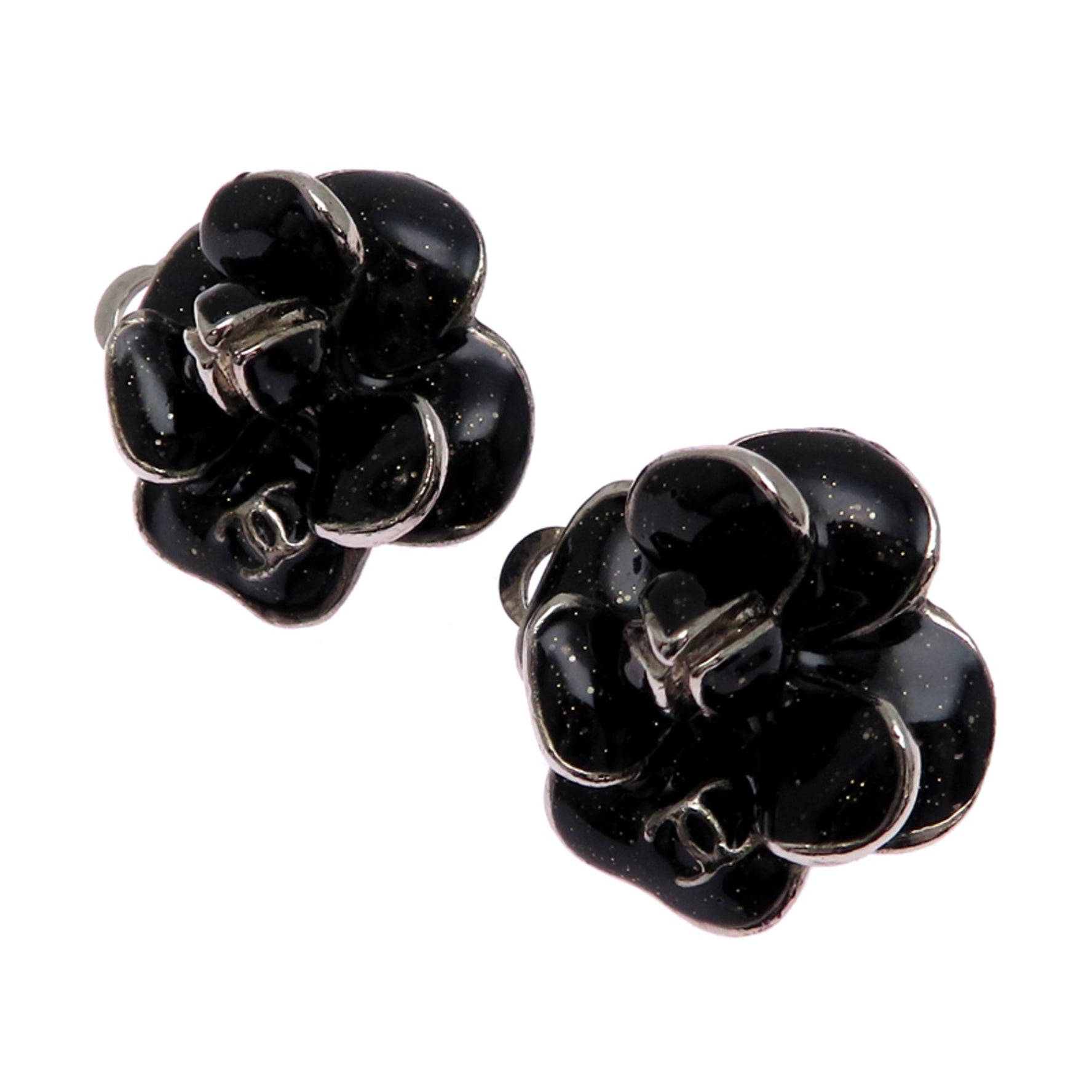 Chanel Camellia Metal Earrings
