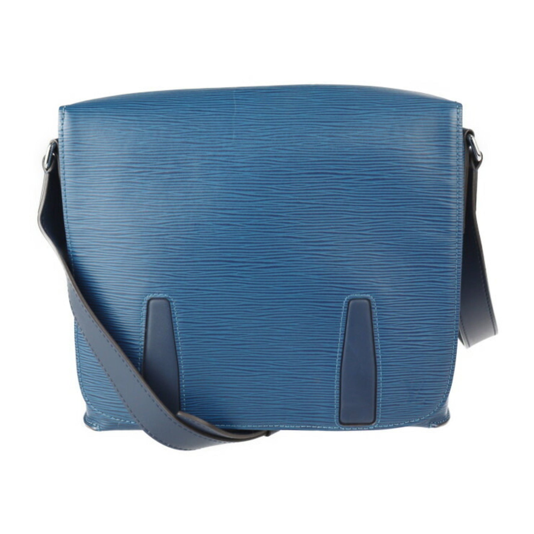 Louis Vuitton Harrington Messenger PM Shoulder Bag Epi Leather Blue Azure Silver Metal Fittings