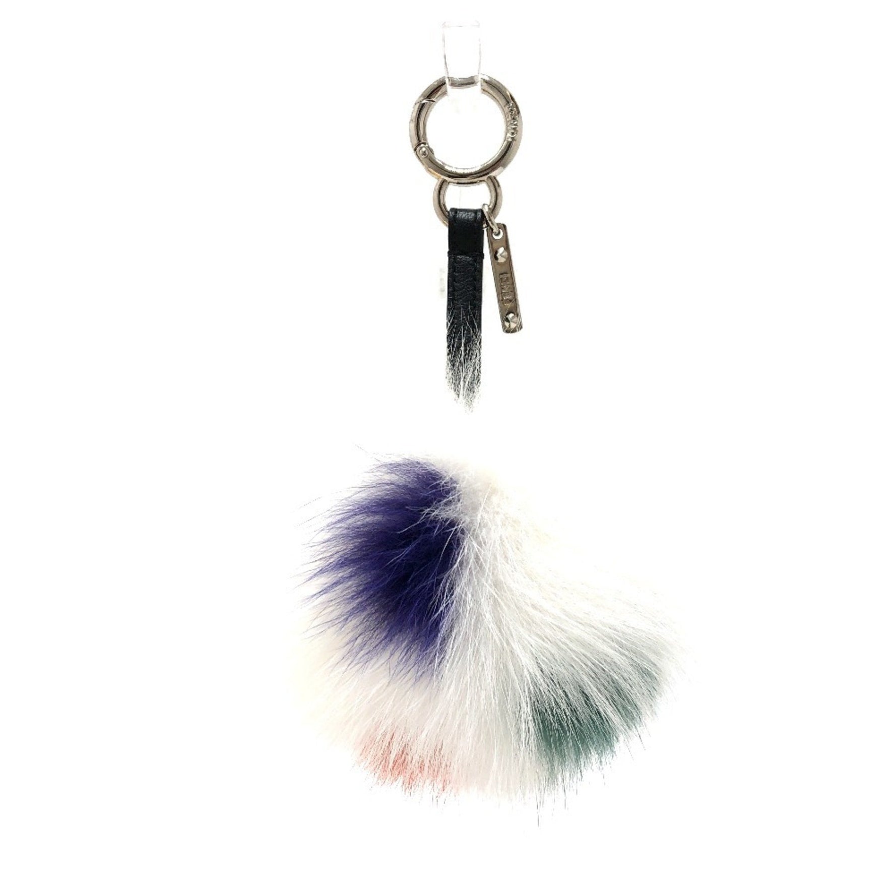 FENDI Bonbon Charm Keychain Accessory Bag Fur White