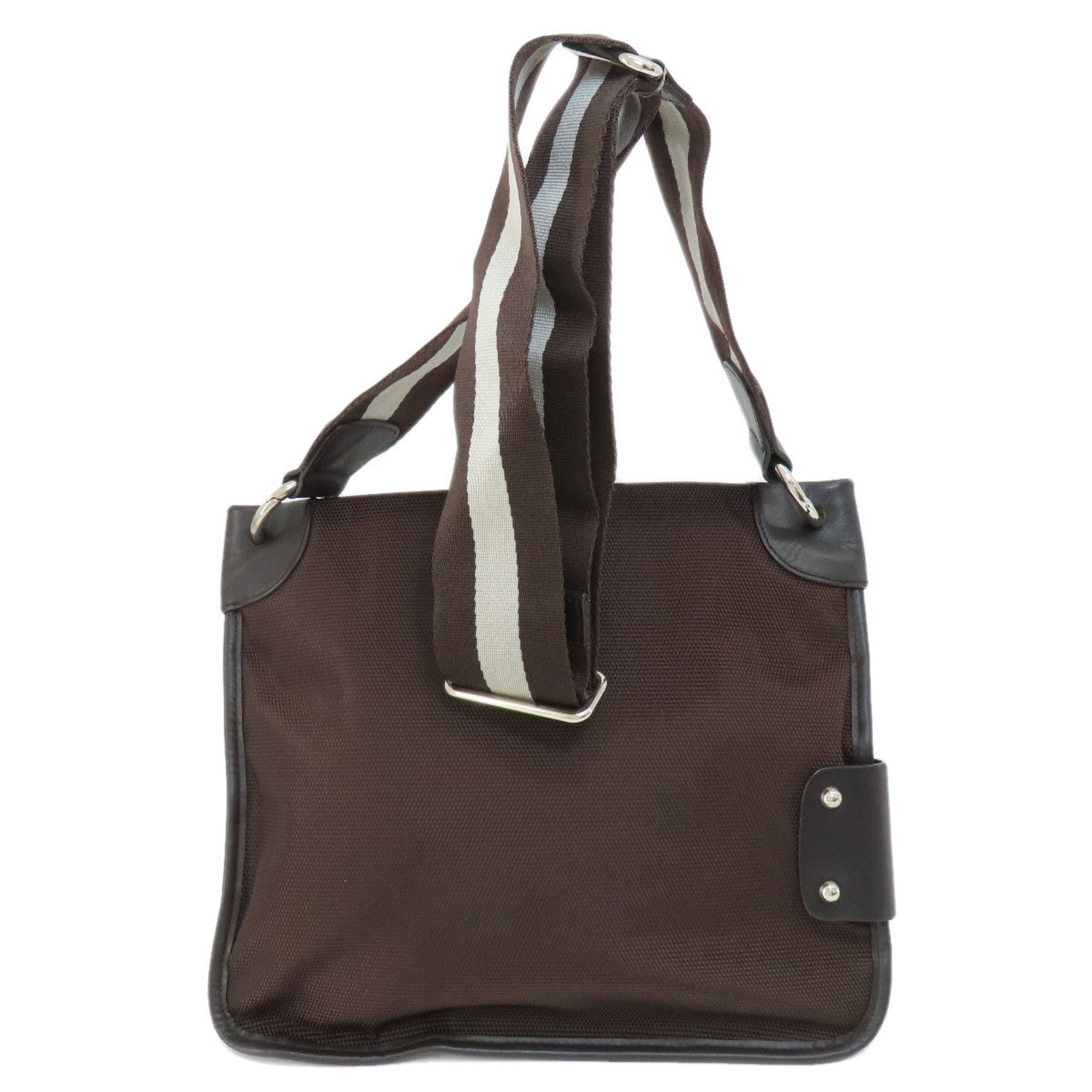 BALLY Stripe Shoulder Bag Canvas