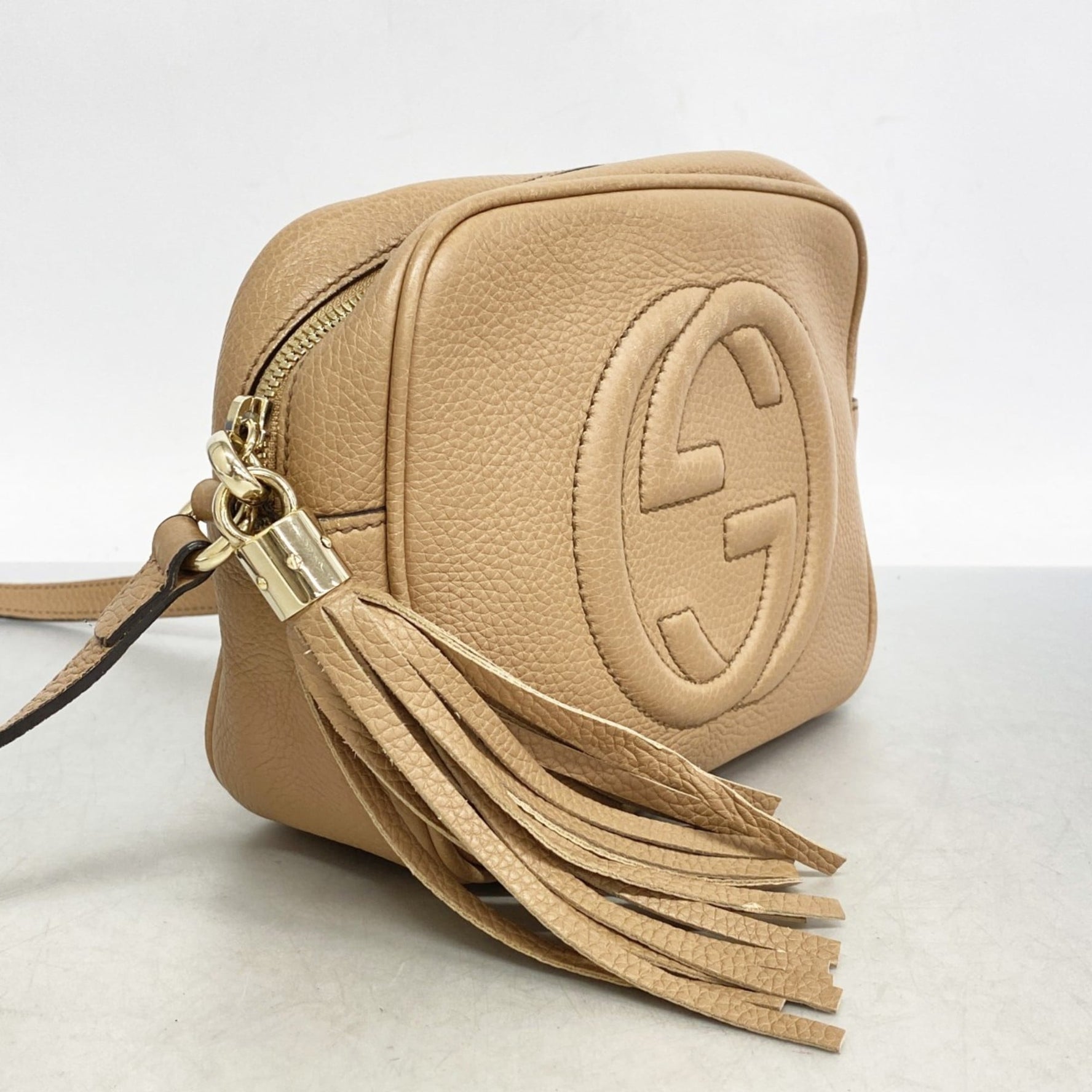 Gucci Soho Shoulder Bag Leather Champagne