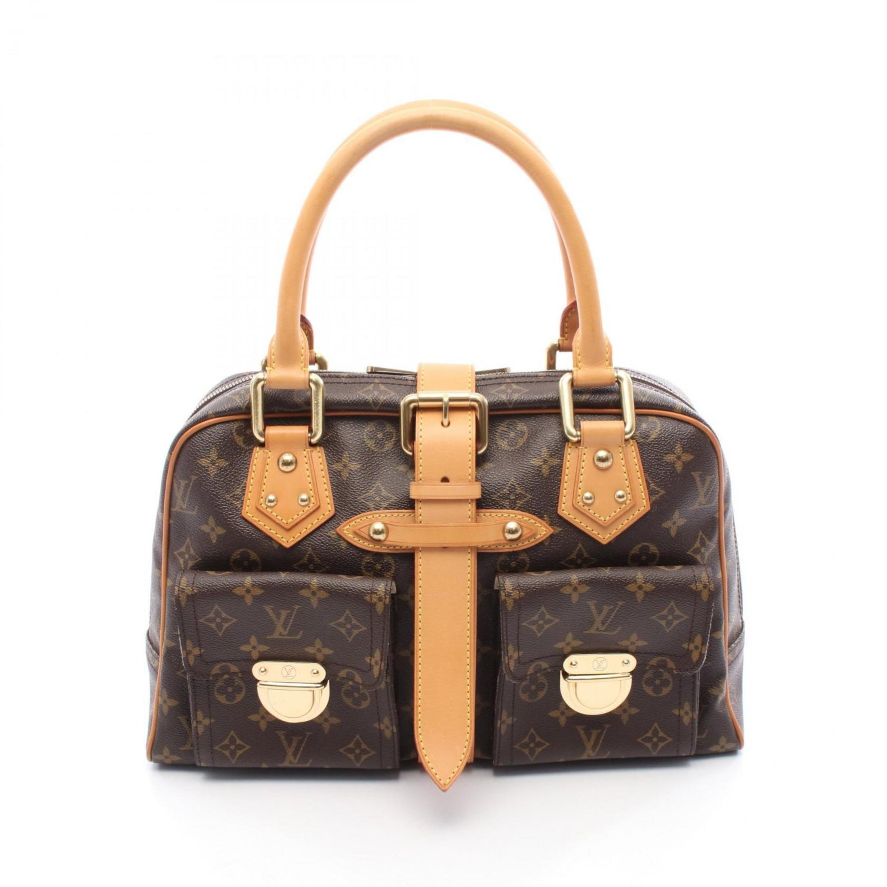 Louis Vuitton Manhattan GM Handbag, Coated Canvas and Leather, Monogram, Brown