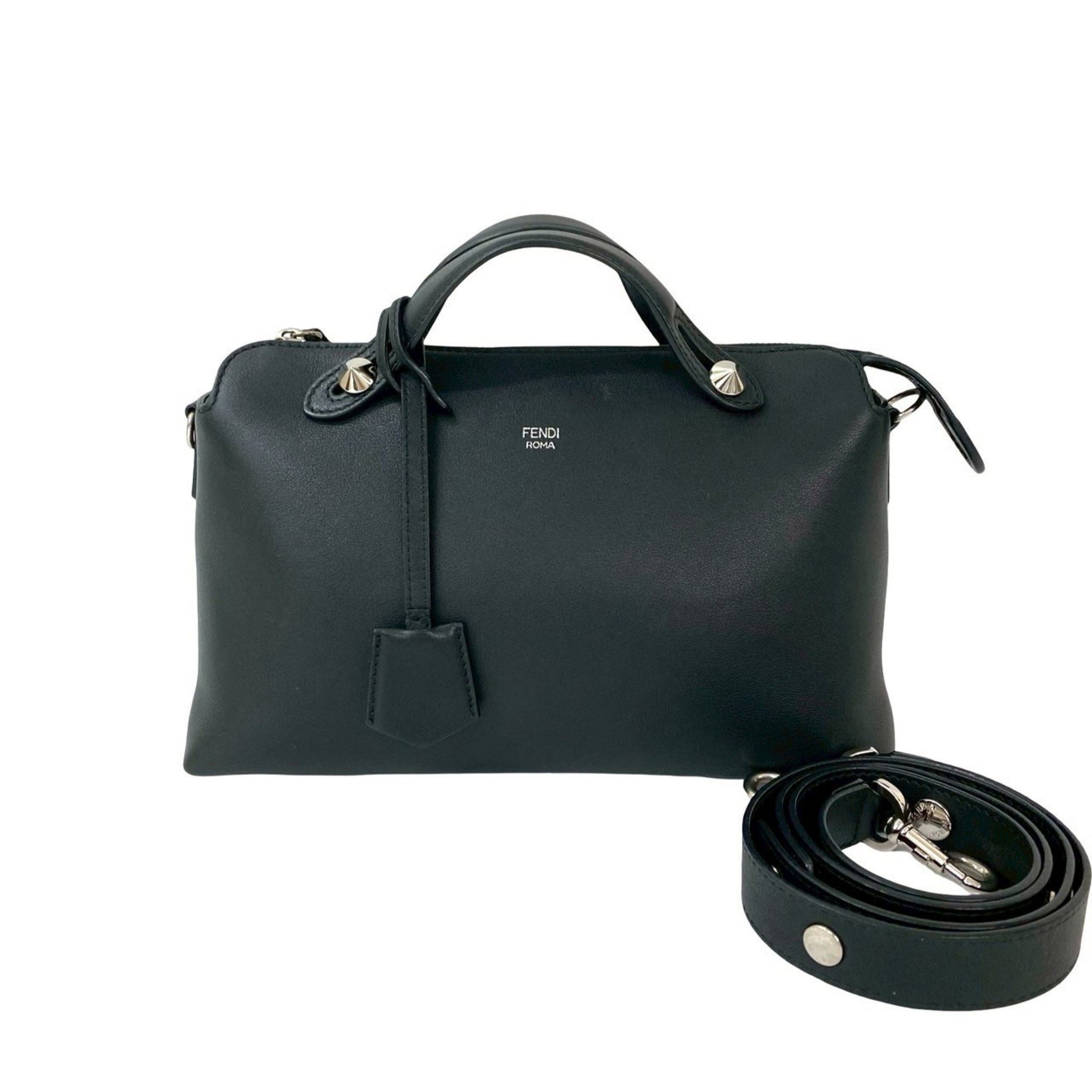 FENDI By the Way Medium Leather Handbag, Mini Boston Bag, Shoulder