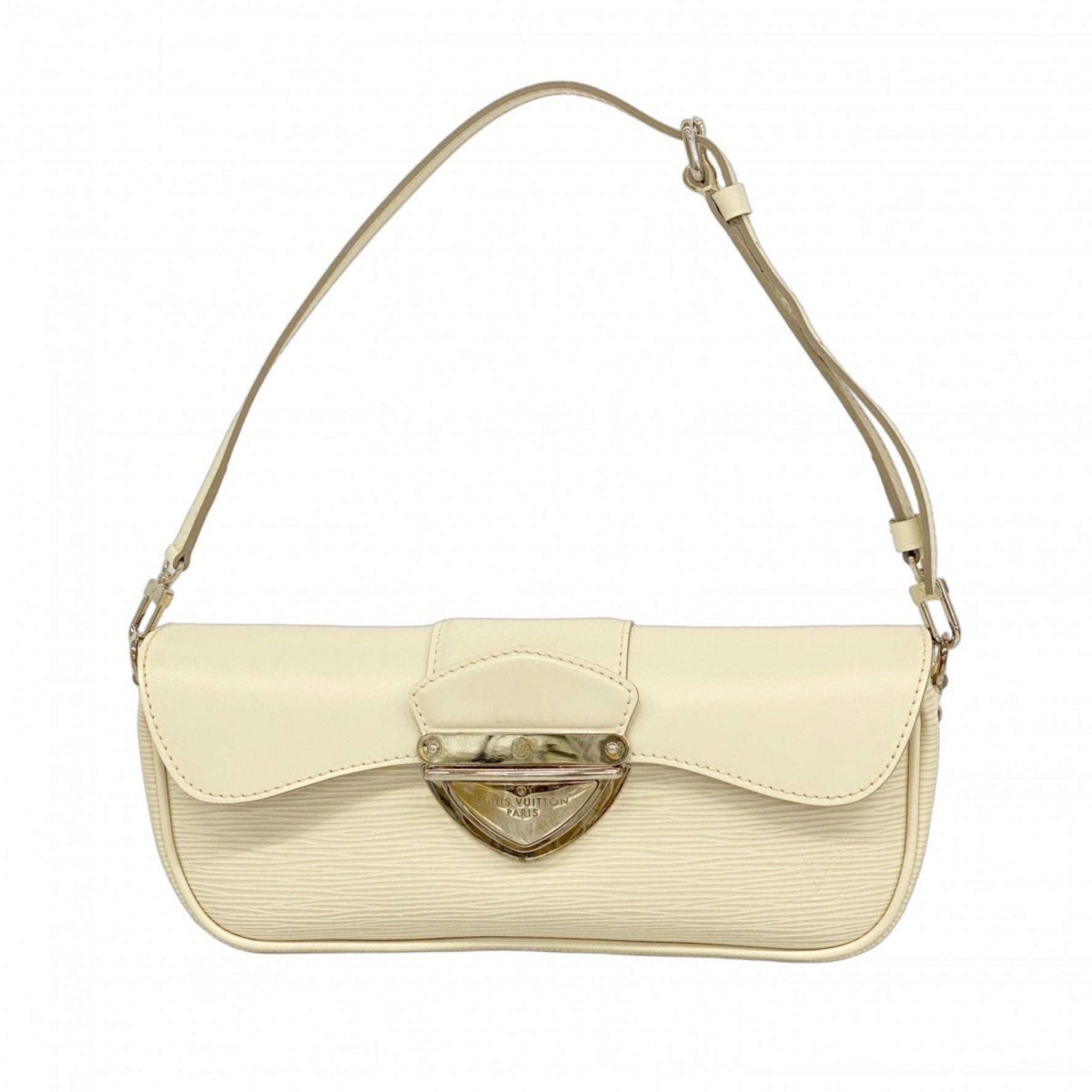 Louis Vuitton Epi Leather Pochette Montaigne Shoulder Bag White/Yellow