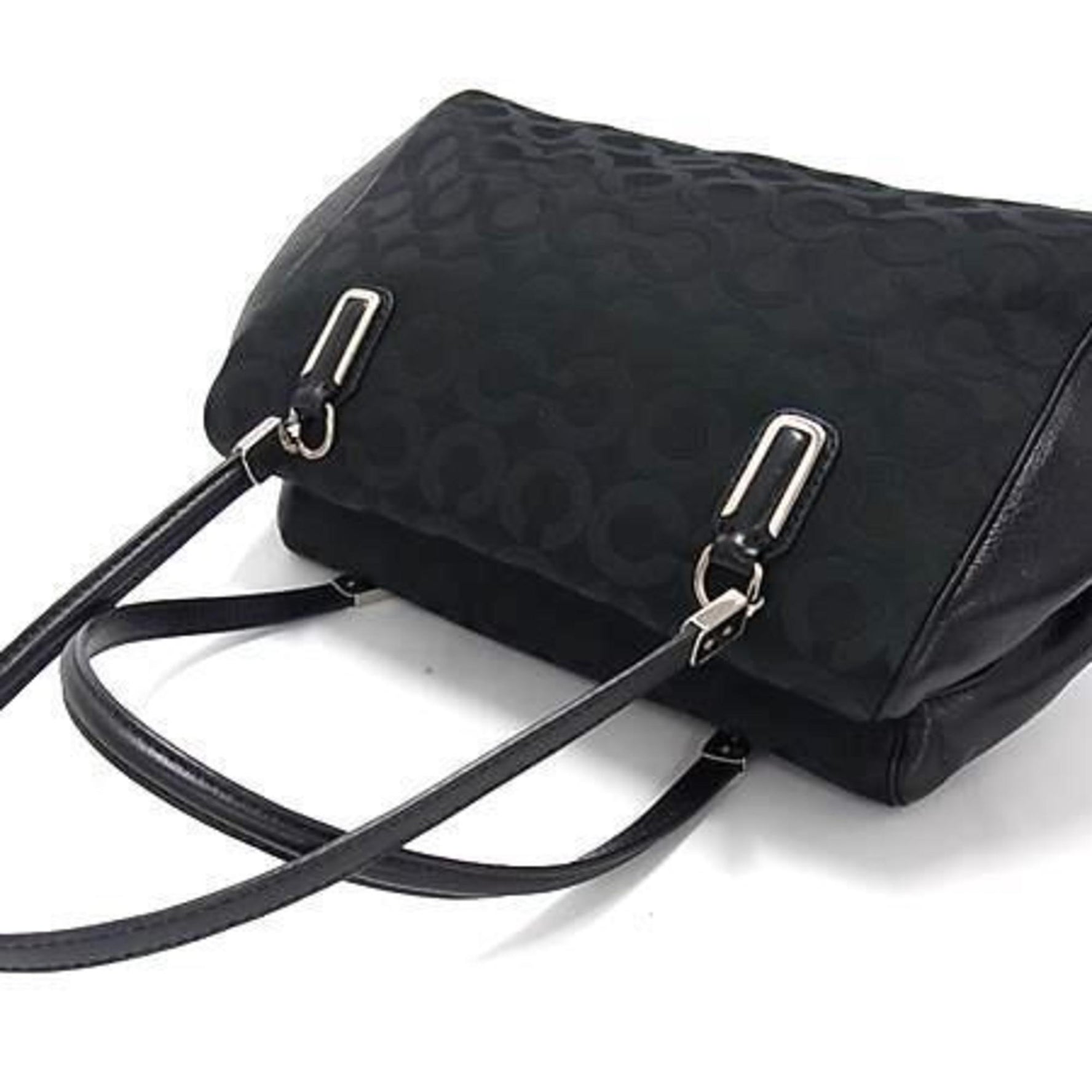COACH Op Art Shoulder Bag -25638 Canvas x Leather