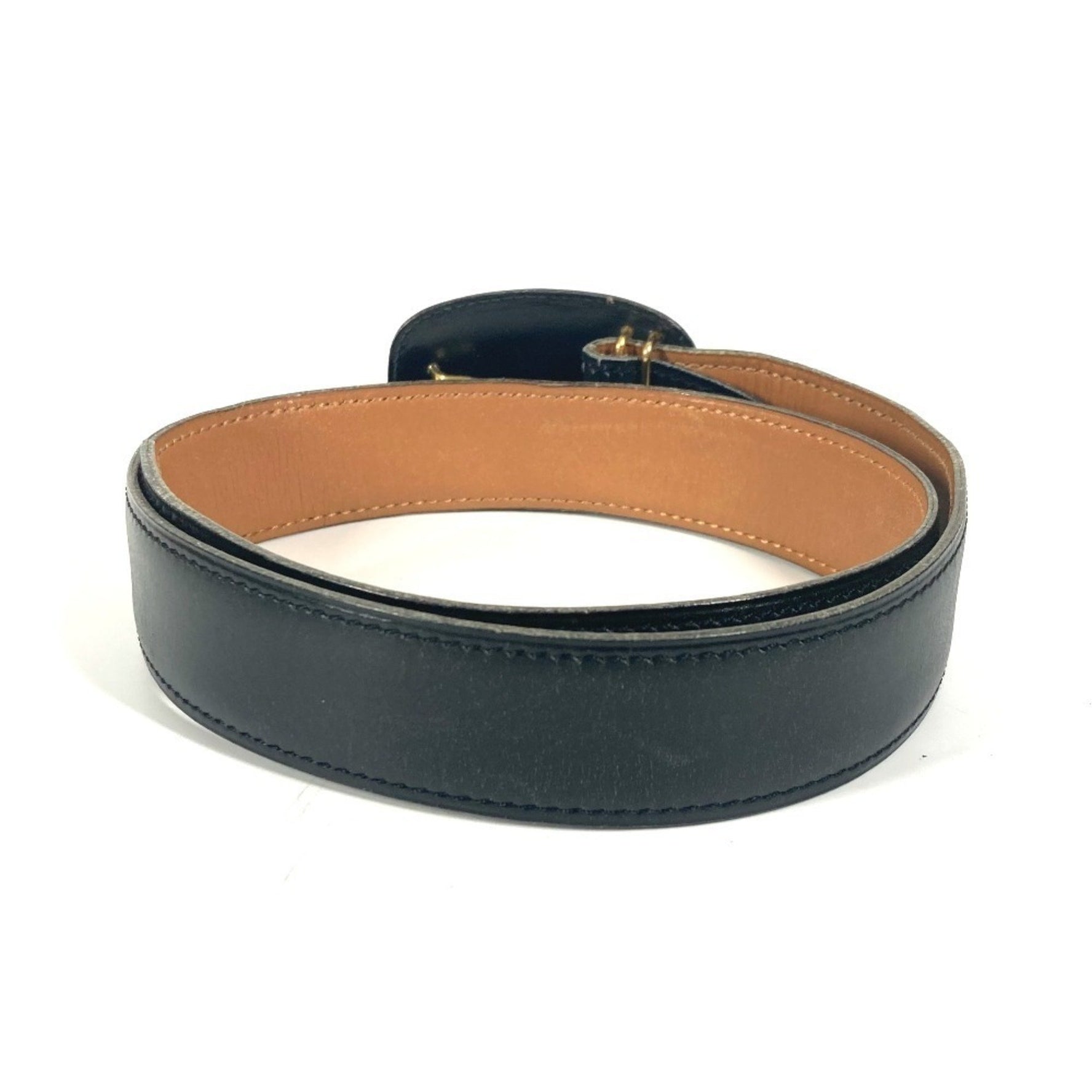 HERMES Vintage Buckle Belt Leather