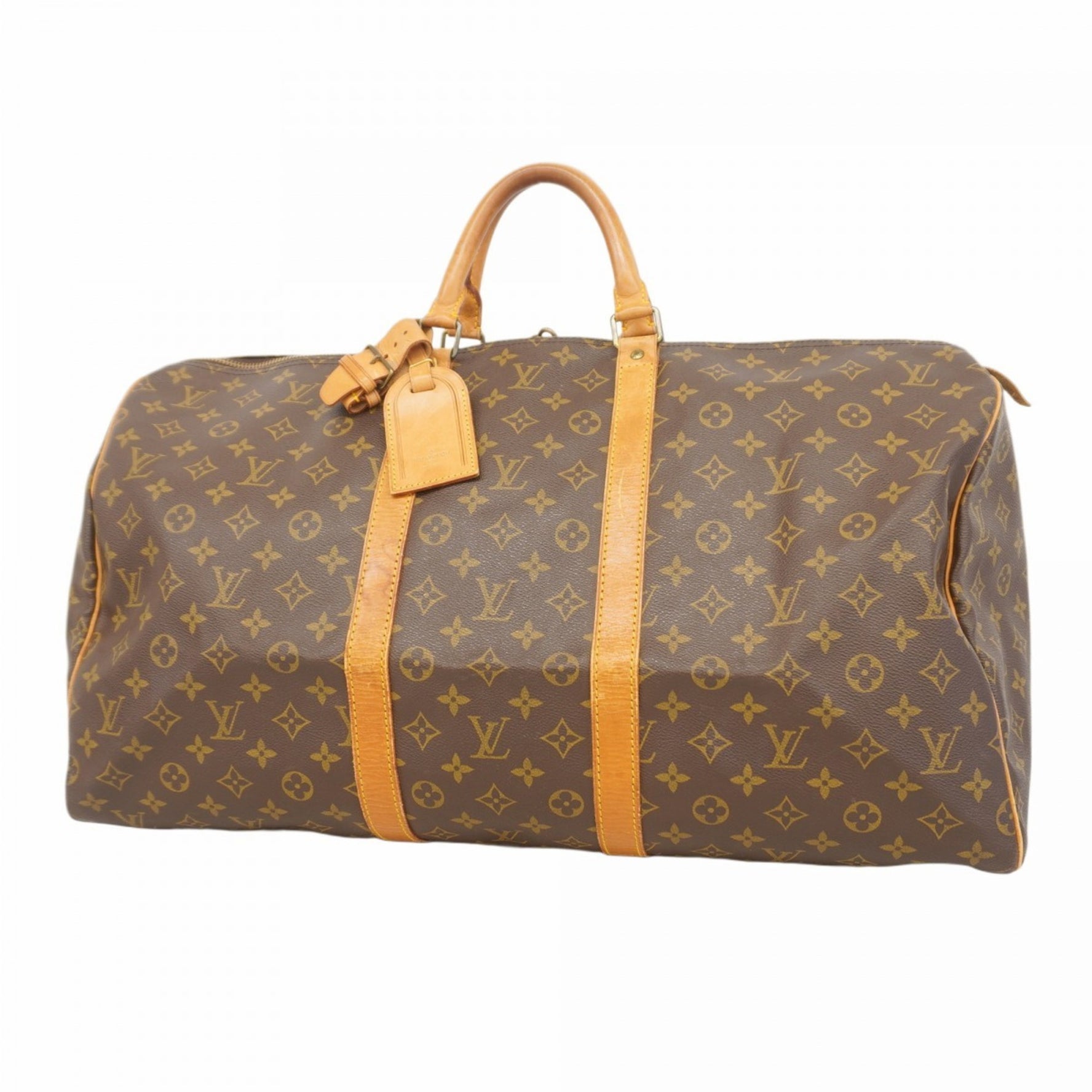 Louis Vuitton Monogram Keepall 55 Boston Bag M41424 Brown Men's and Women's