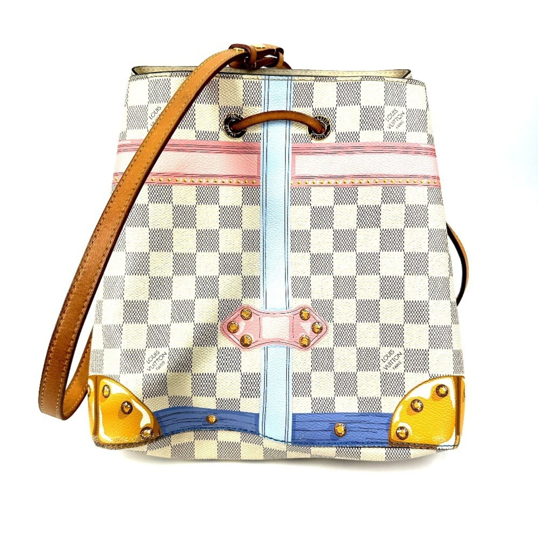 Louis Vuitton Damier Azur Summer Trunk NeoNoe Bag Crossbody Drawstring Bucket Shoulder Canvas Men's