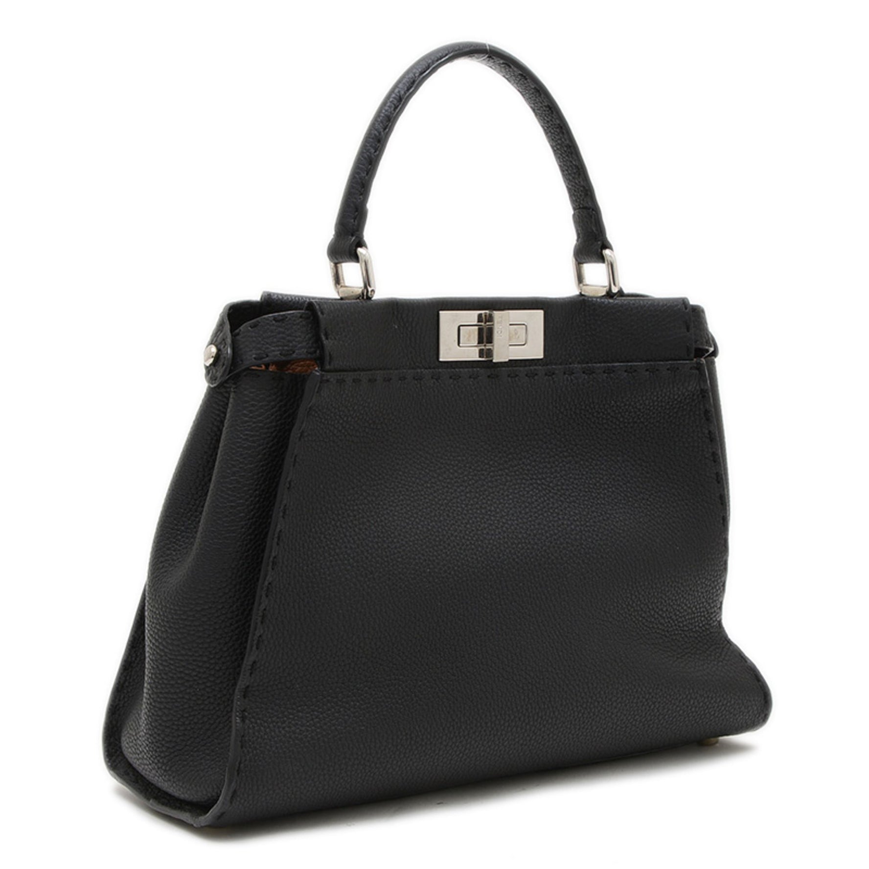 Fendi Peekaboo Regular Selleria Hand Shoulder Bag in Leather