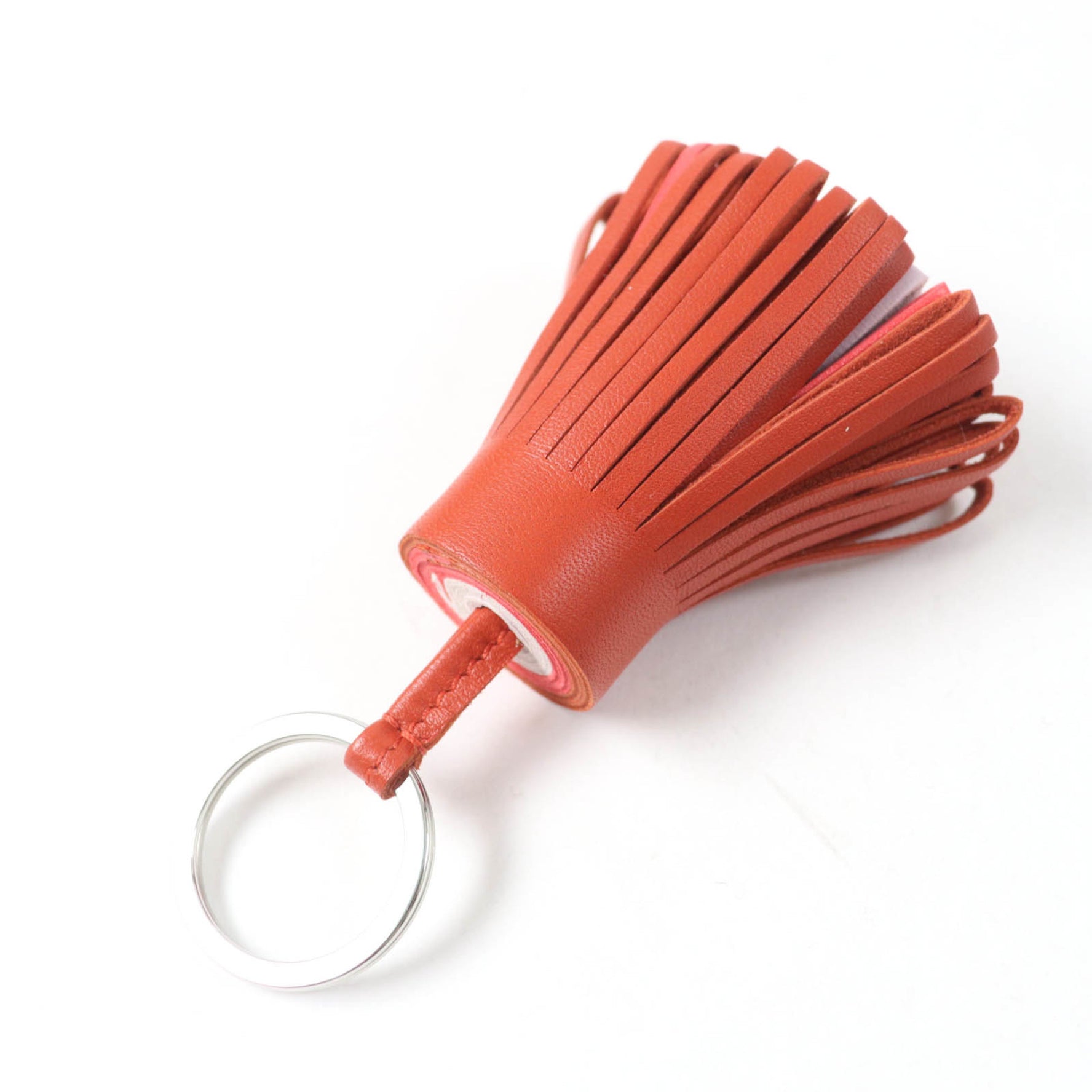 HERMES Carmen Carnelian Rose Texas Glycine Anjou Milo Keychain Bag Charm, U Stamp, Made in France