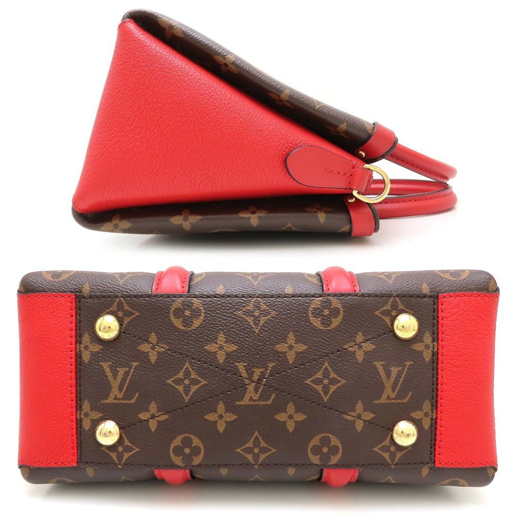LOUIS VUITTON Monogram Soufflot NV BB M44818 Handbag, 2-Way, Cerise Brown,