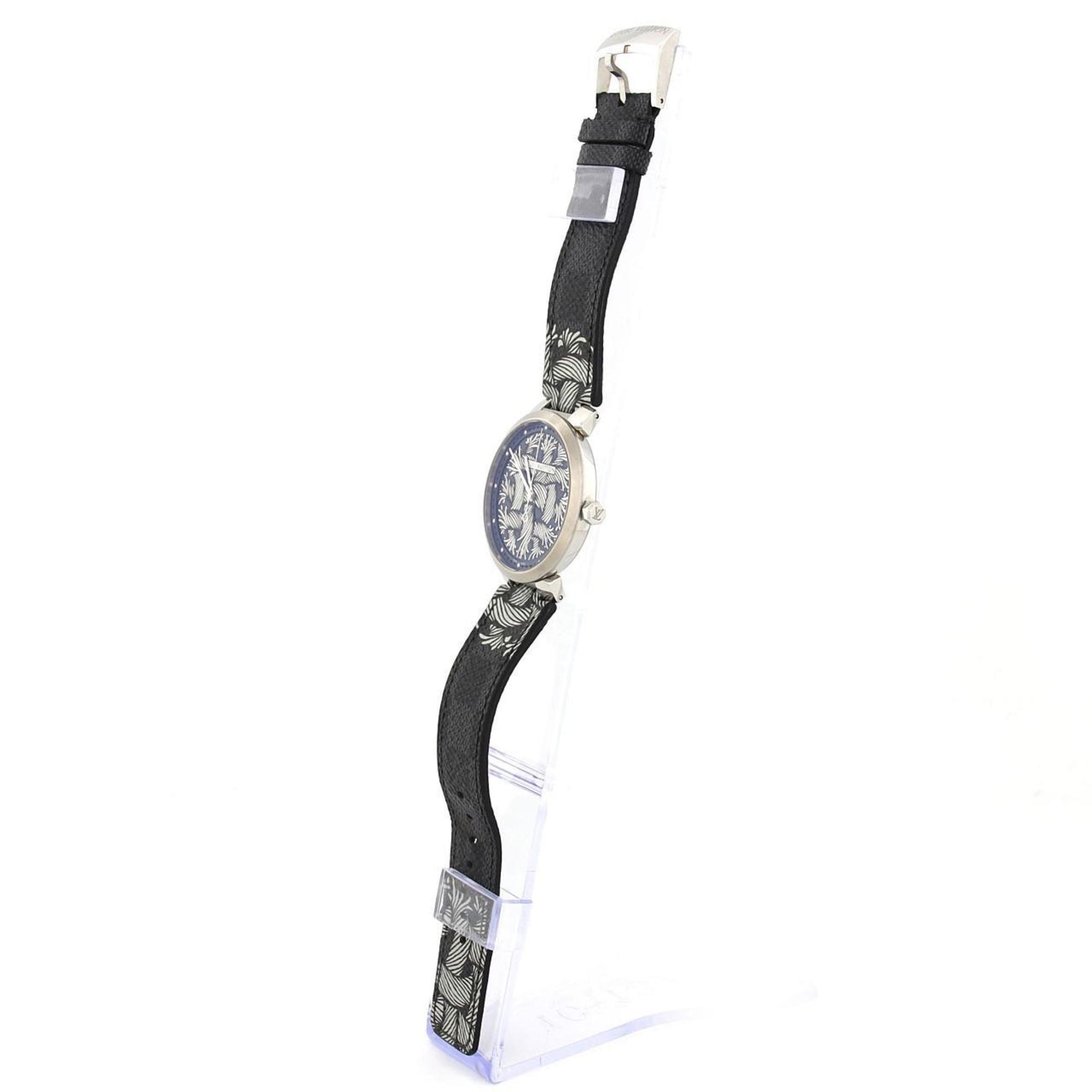Louis Vuitton Tambour Damier Monogram Rope Q1D05 SS Quartz Watch