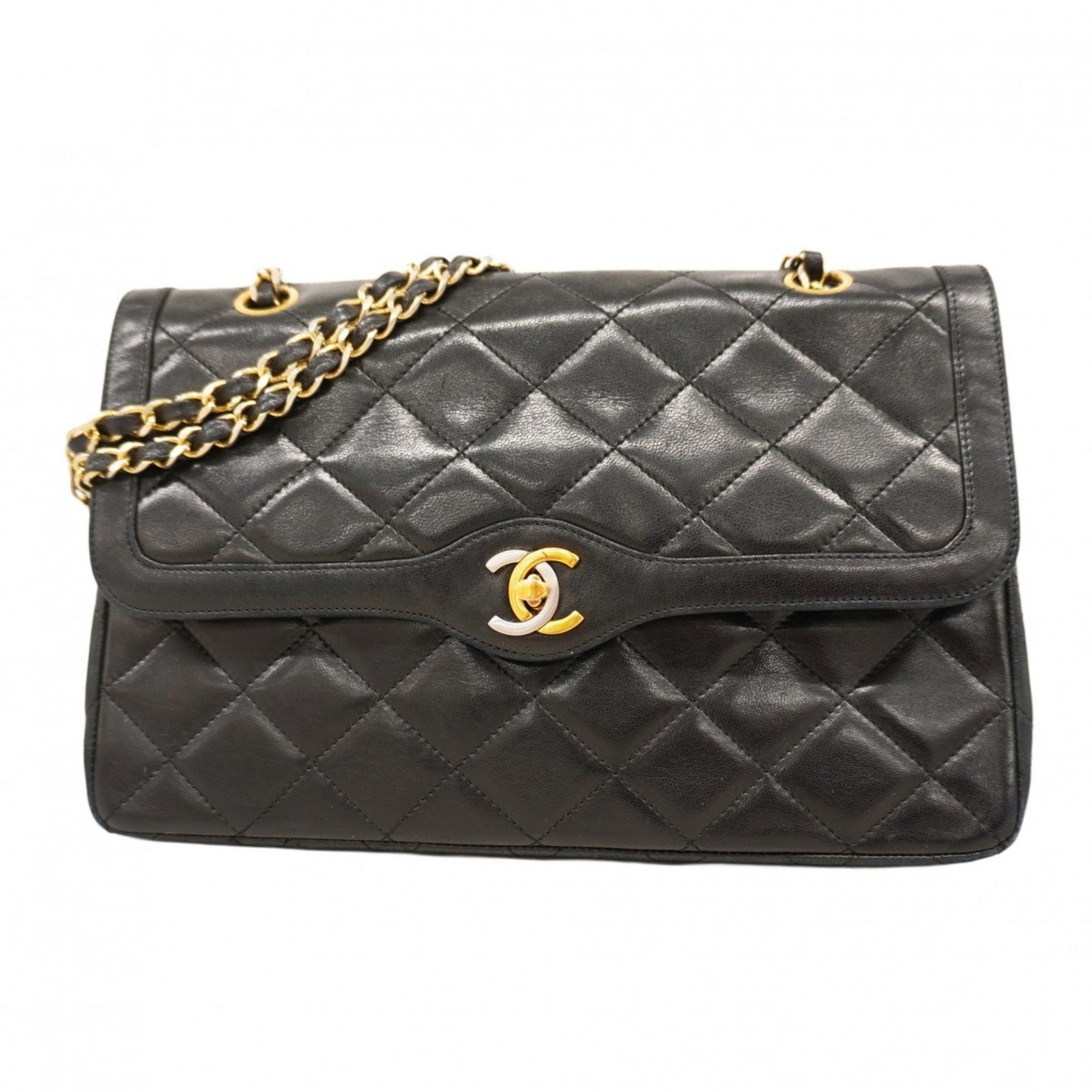 Chanel Matelasse Shoulder Bag, Paris Limited Edition, Lambskin, and Gold