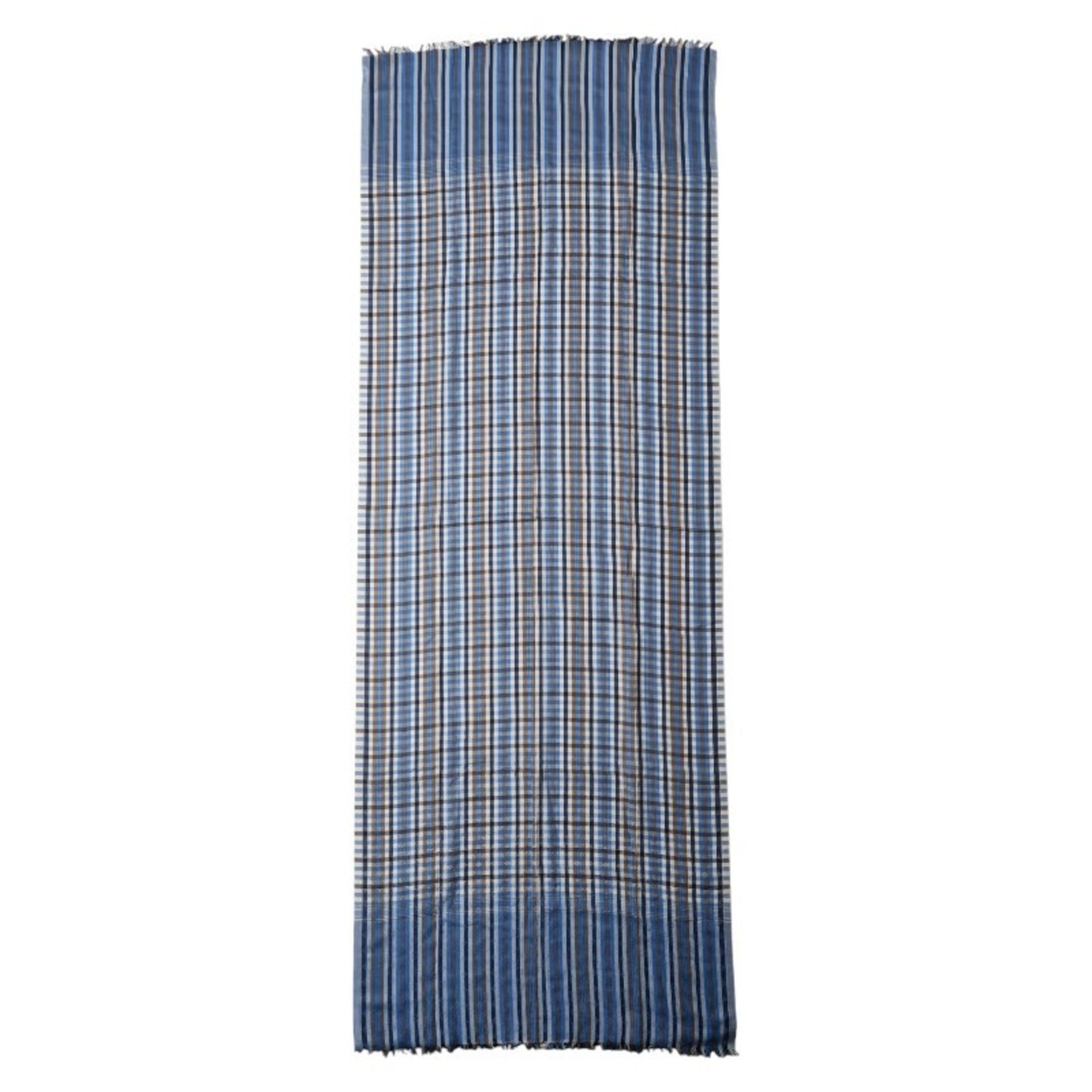 Louis Vuitton Monogram Madras Etoile Stole Light Blue Multicolor Cotton LOUIS VUITTON