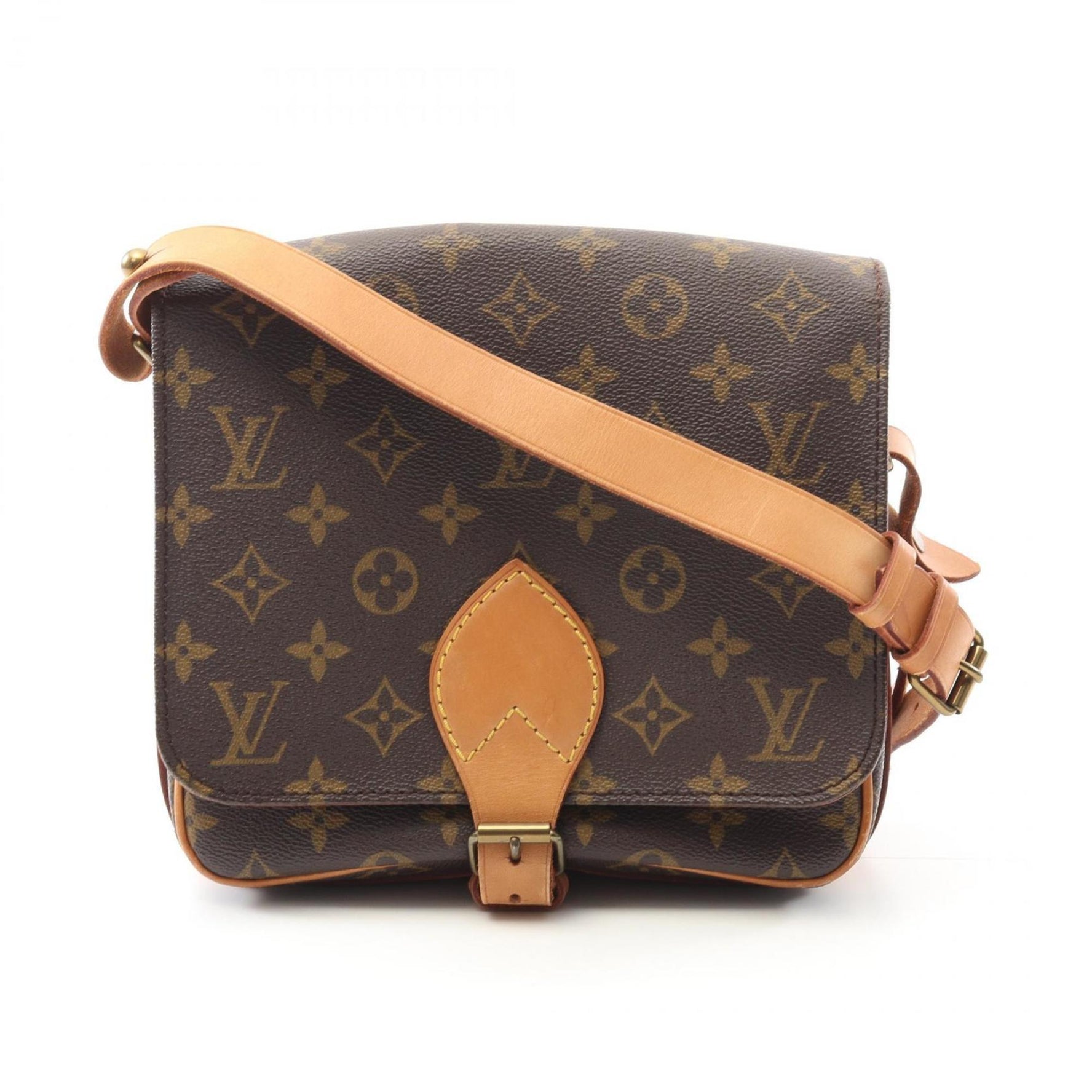 Louis Vuitton Cartesier MM Shoulder Bag Coated Canvas Leather Monogram Brown