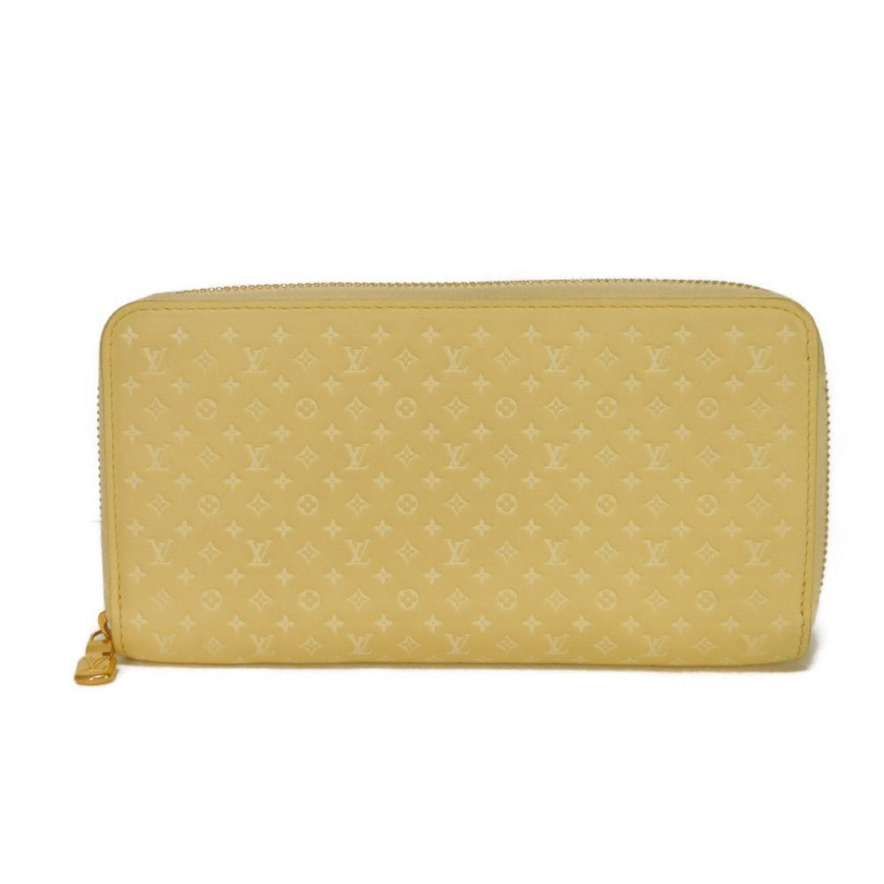Louis Vuitton Zippy Wallet, Nanogram Embossed Yellow Round RFID Nano Monogram Jaune Men's and