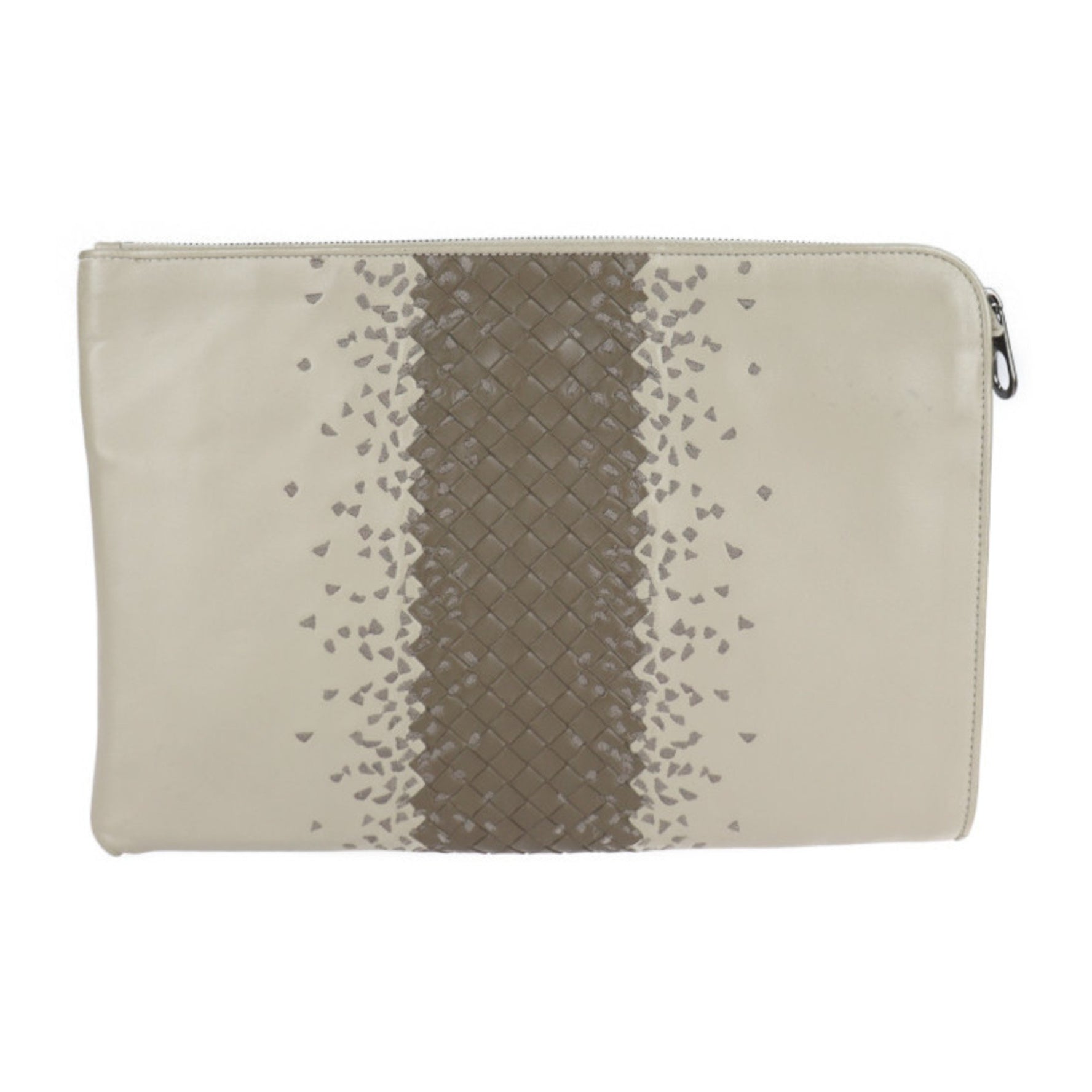 BOTTEGA VENETA Bottega Veneta intrecciato second bag leather taupe clutch pouch case handbag tablet ipad computer