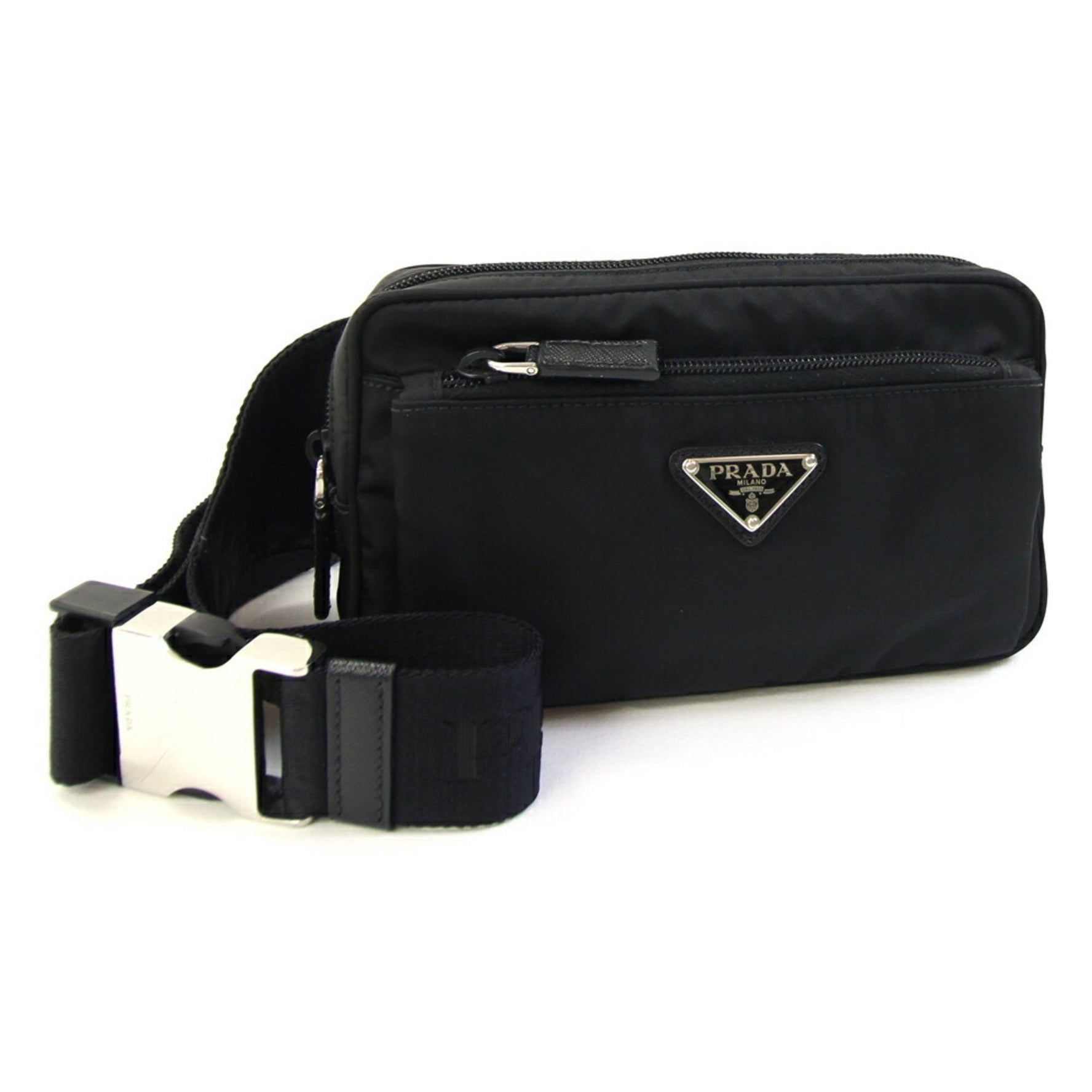 Prada Body Bag Nylon Leather Shoulder Crossbody