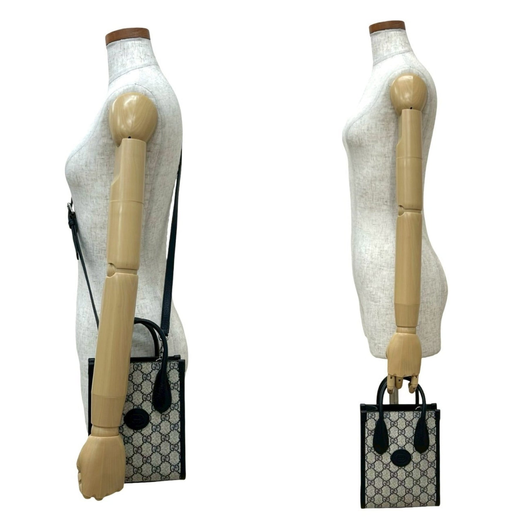 Unused, stored GUCCI Interlocking G GG Supreme leather handbag/shoulder bag