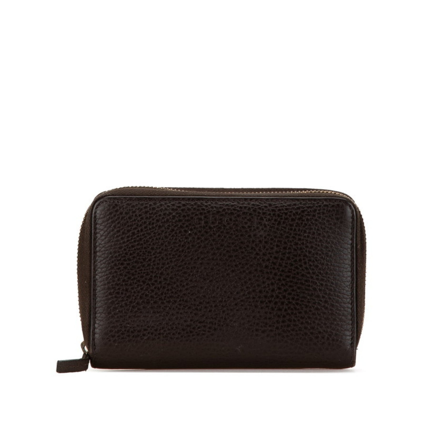 Gucci Round Bi-fold Wallet Brown Leather Men's GUCCI