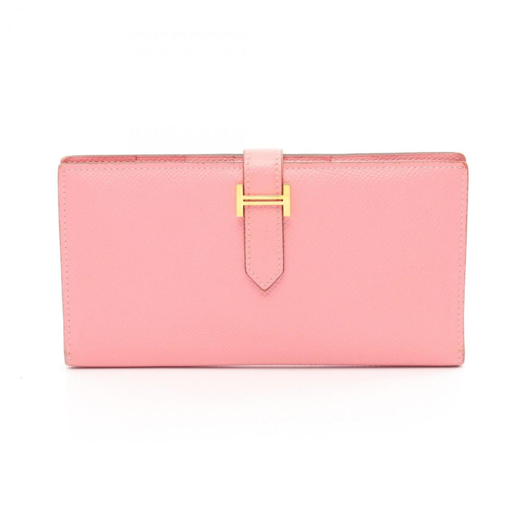 Hermes HERMES Bearn Classic Bi-fold Long Wallet Leather Epsom Women's Pink