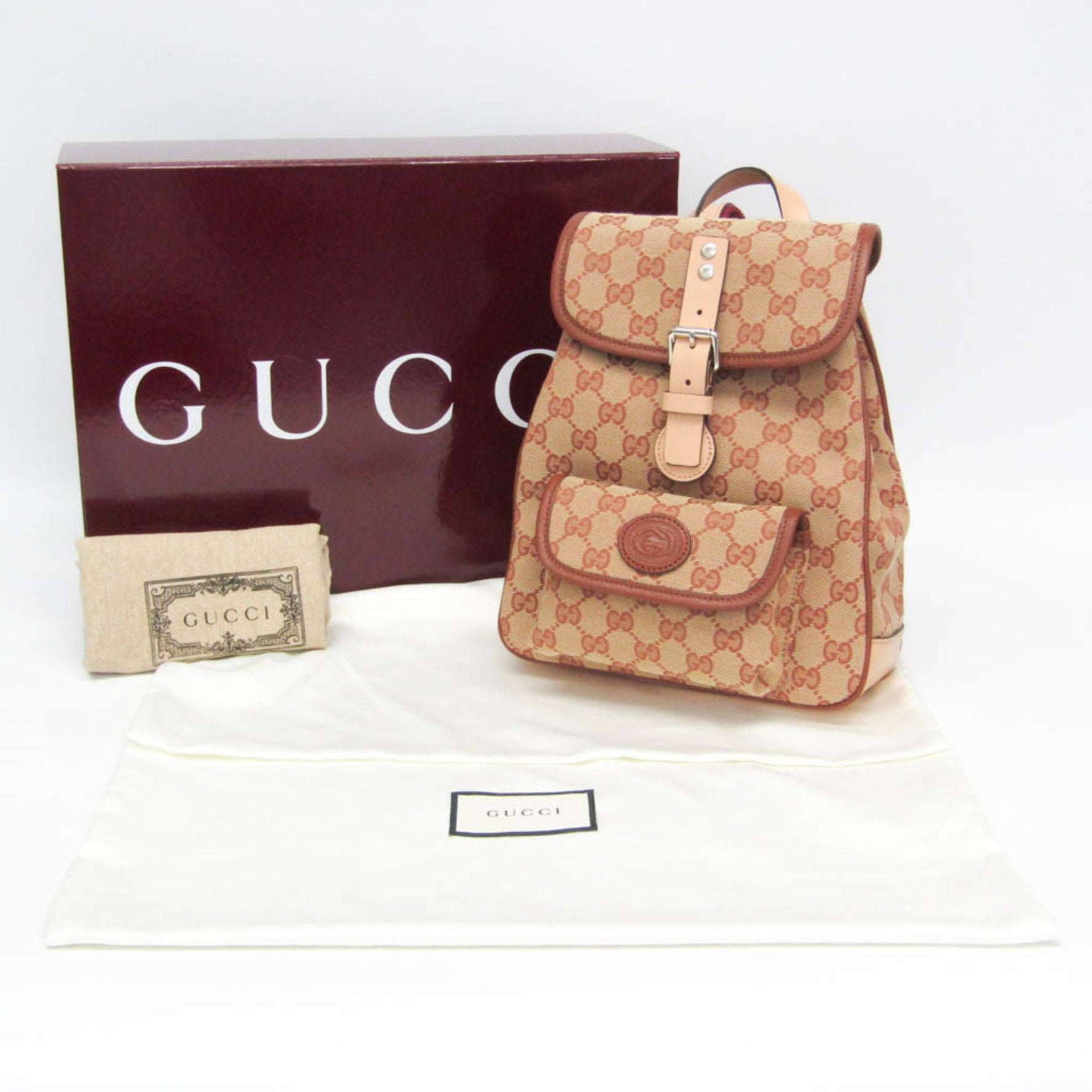 Gucci GG Canvas Children's Boys,Girls GG Canvas,Leather Backpack Beige,Brown
