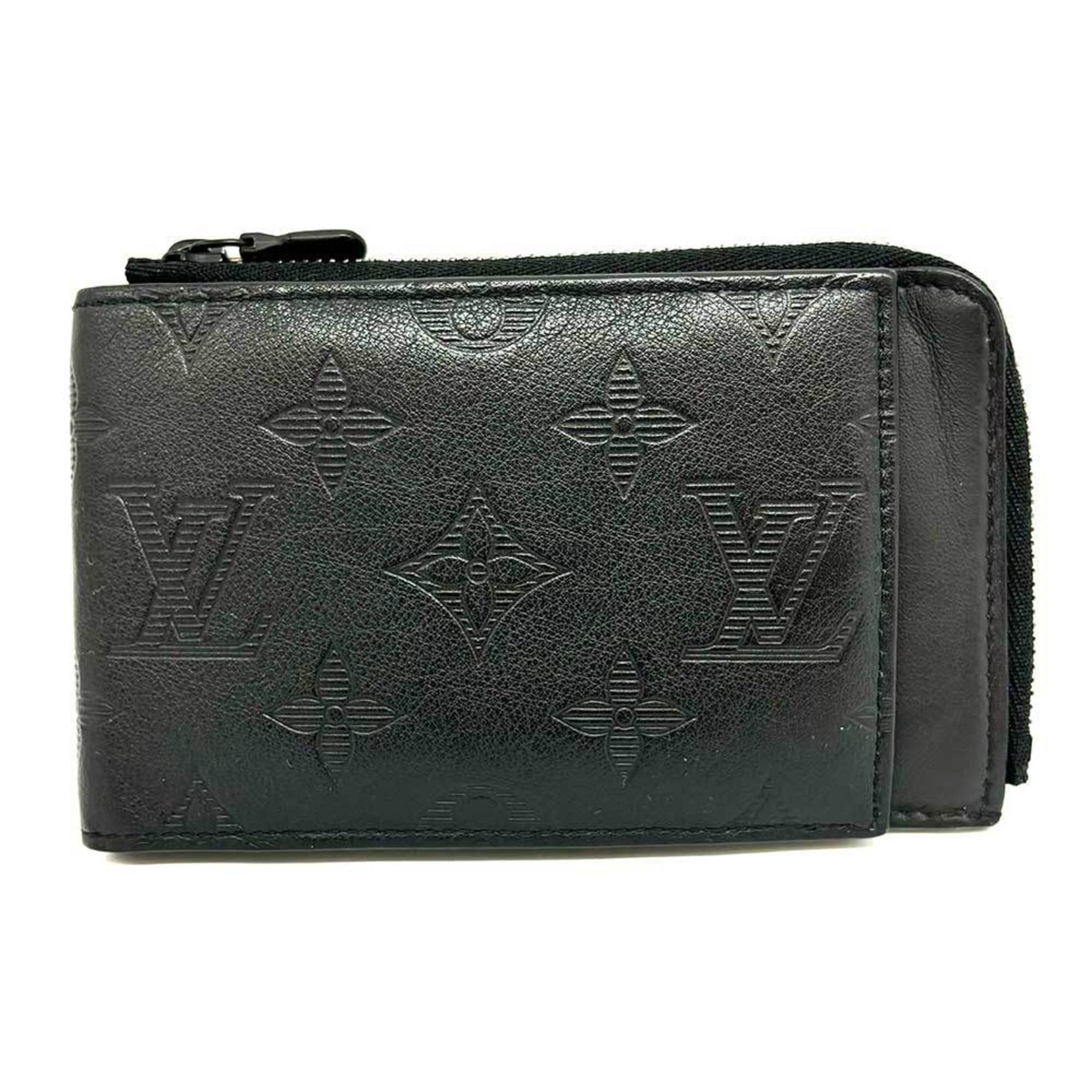 Louis Vuitton Hybrid Wallet Monogram Shadow Leather Noir Pass Case Wallet/Coin