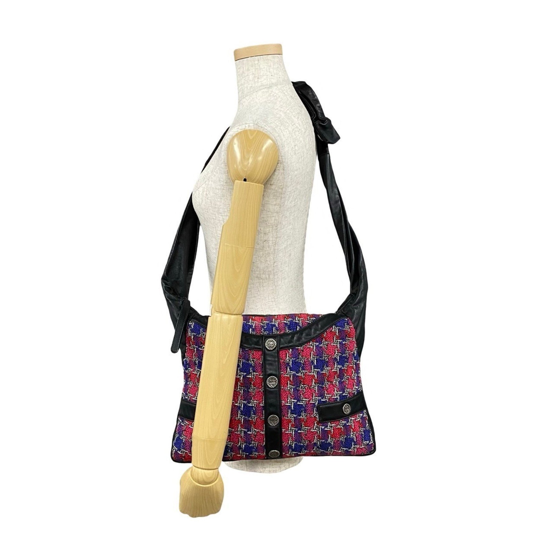 CHANEL Girl Coco Mark Tweed Lambskin Leather Shoulder Bag, Pink