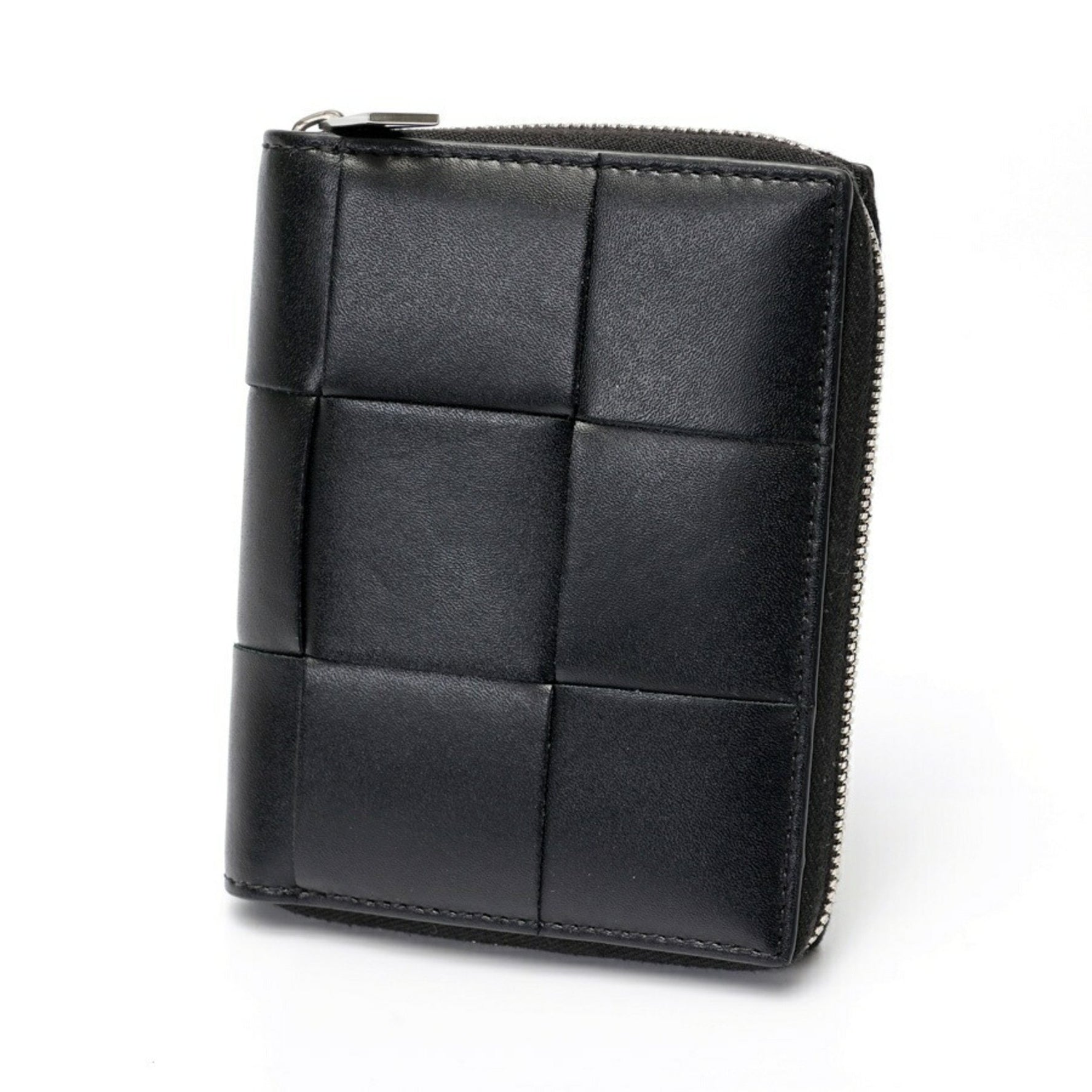 Bottega Veneta Cassette Zip Around Wallet Intrecciato Leather