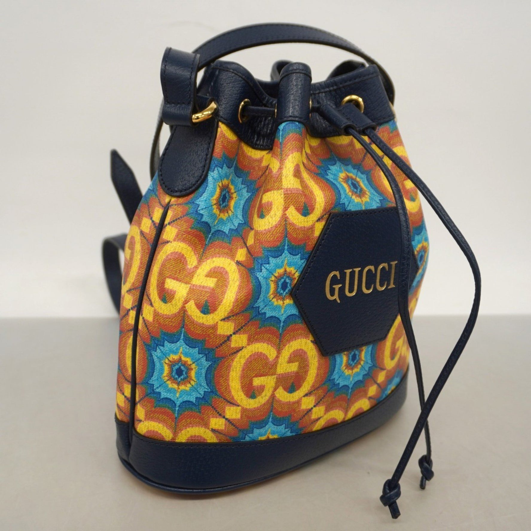 Gucci Kaleidoscope Shoulder Bag Navy Yellow