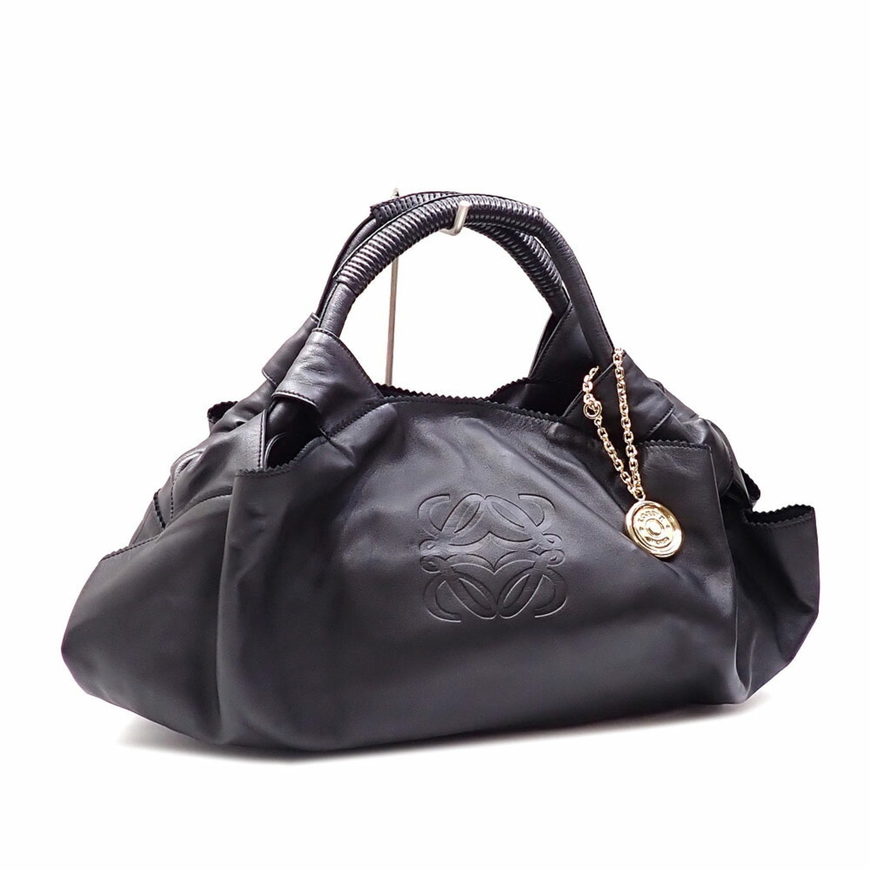 Loewe Nappa Aire Handbag for Women in Black Leather with Anagram