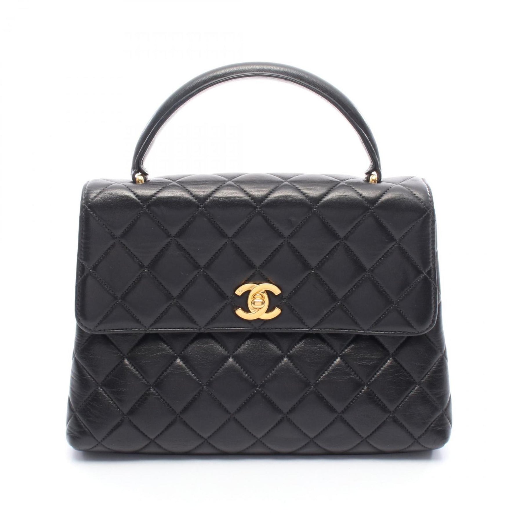 CHANEL Matelasse Top Handle Bag, Lambskin Leather