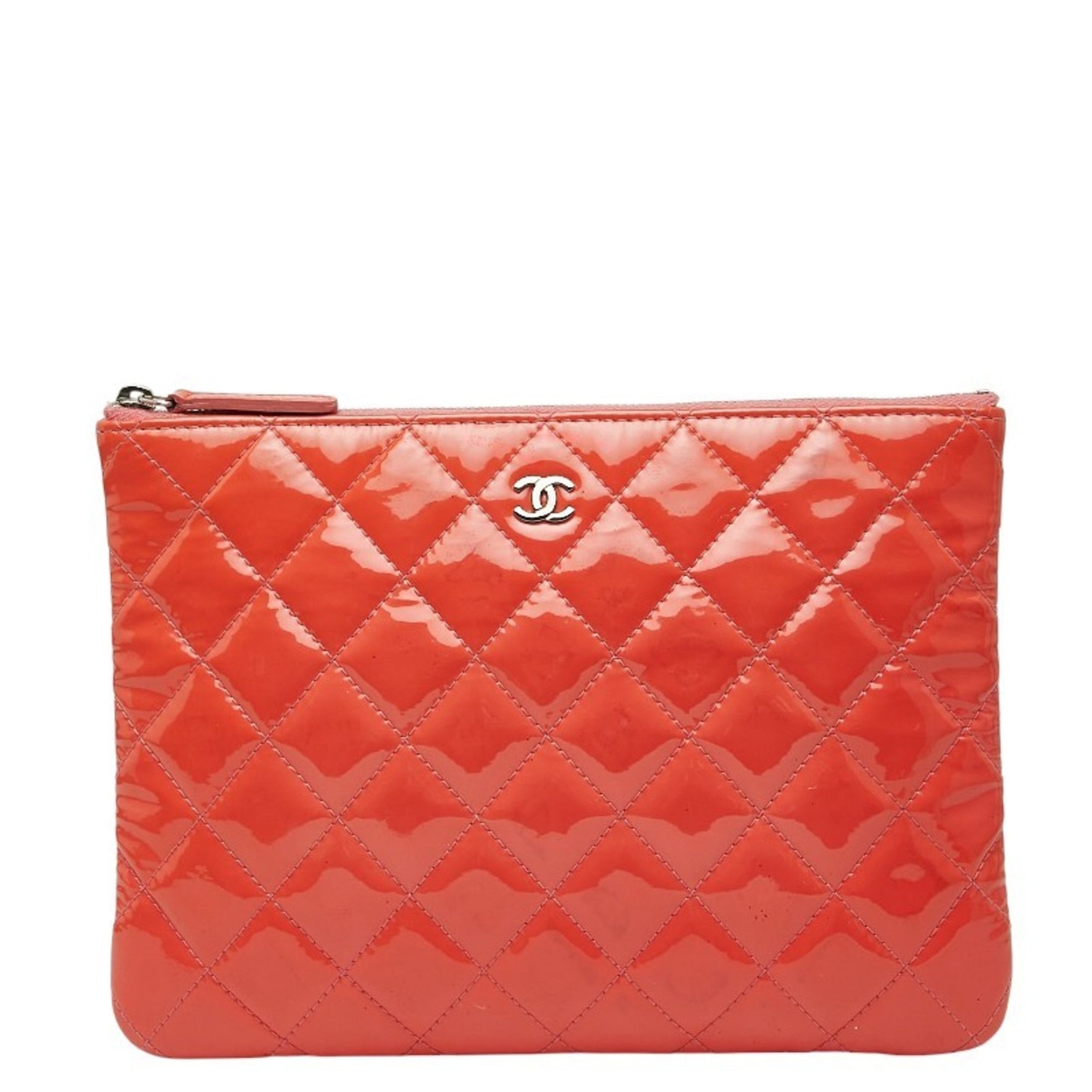CHANEL Matelasse Coco Mark Clutch Bag Enamel