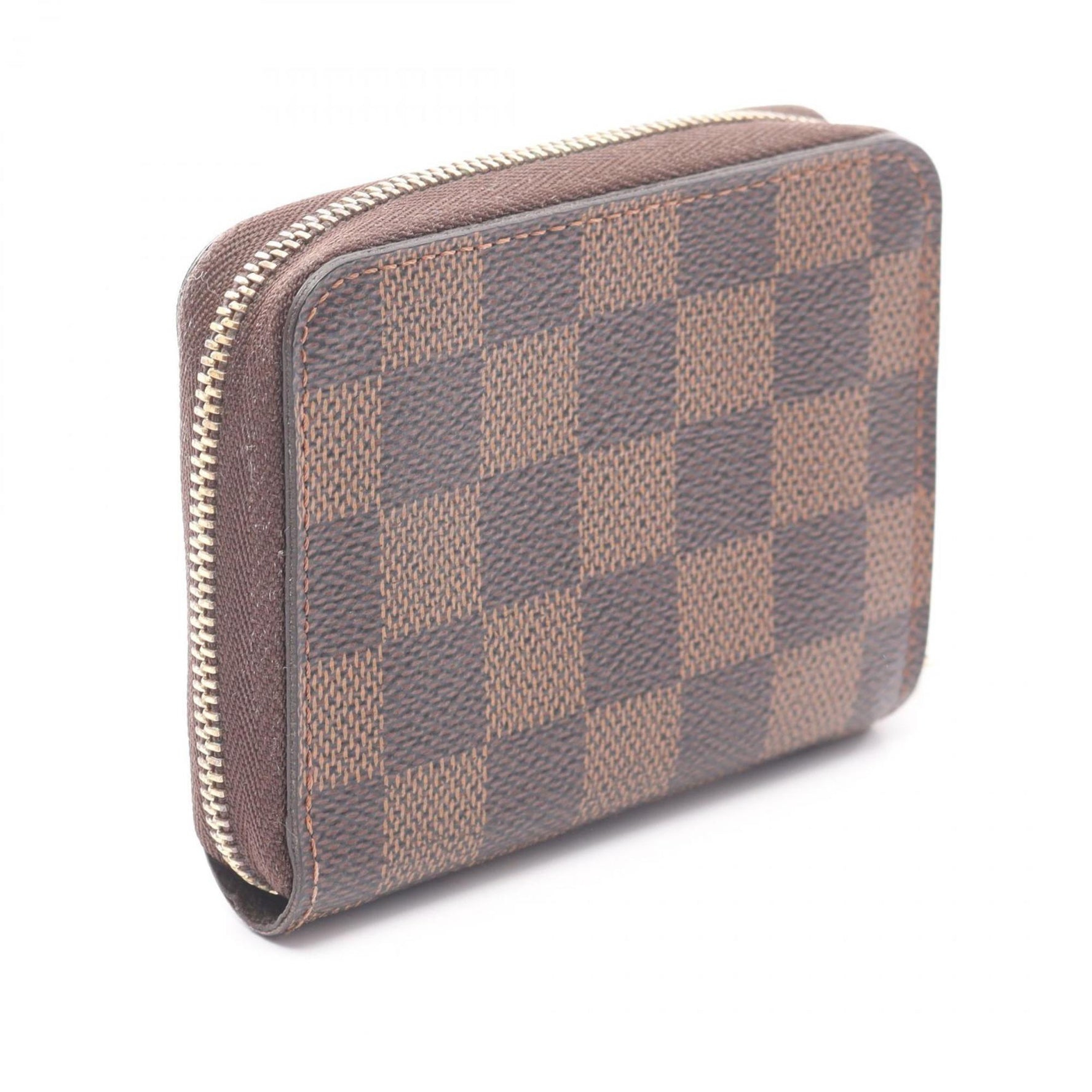 Louis Vuitton Zippy Coin Purse, Coated Canvas Damier Leather Wallet, Brown, Men's/Women's