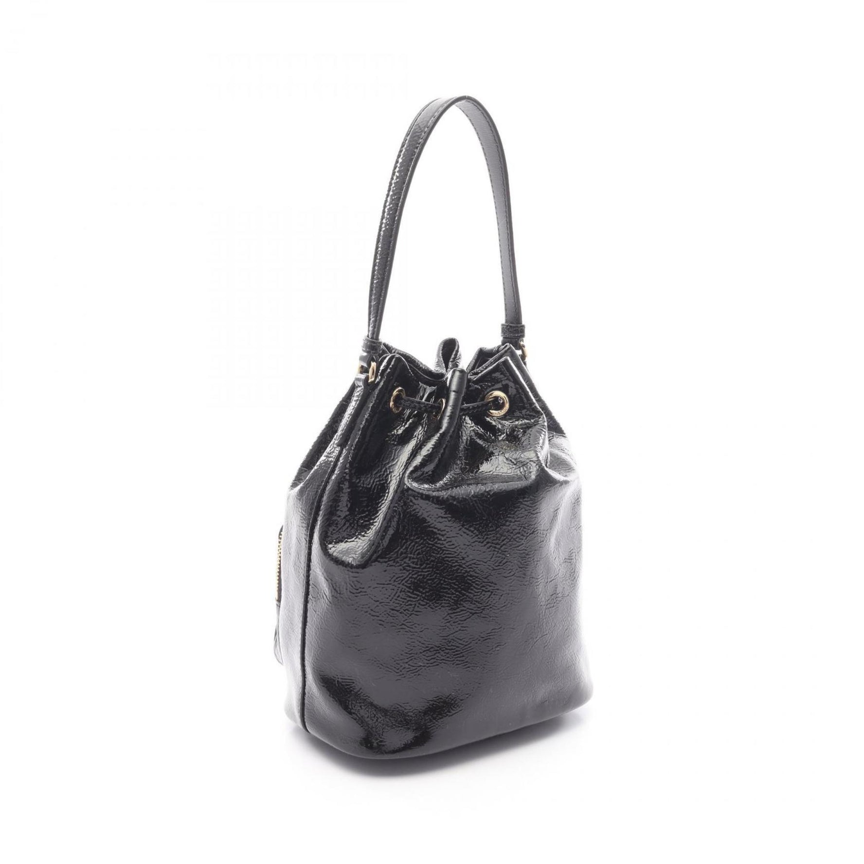 Prada Duet Naplak Patent Leather Bucket Bag