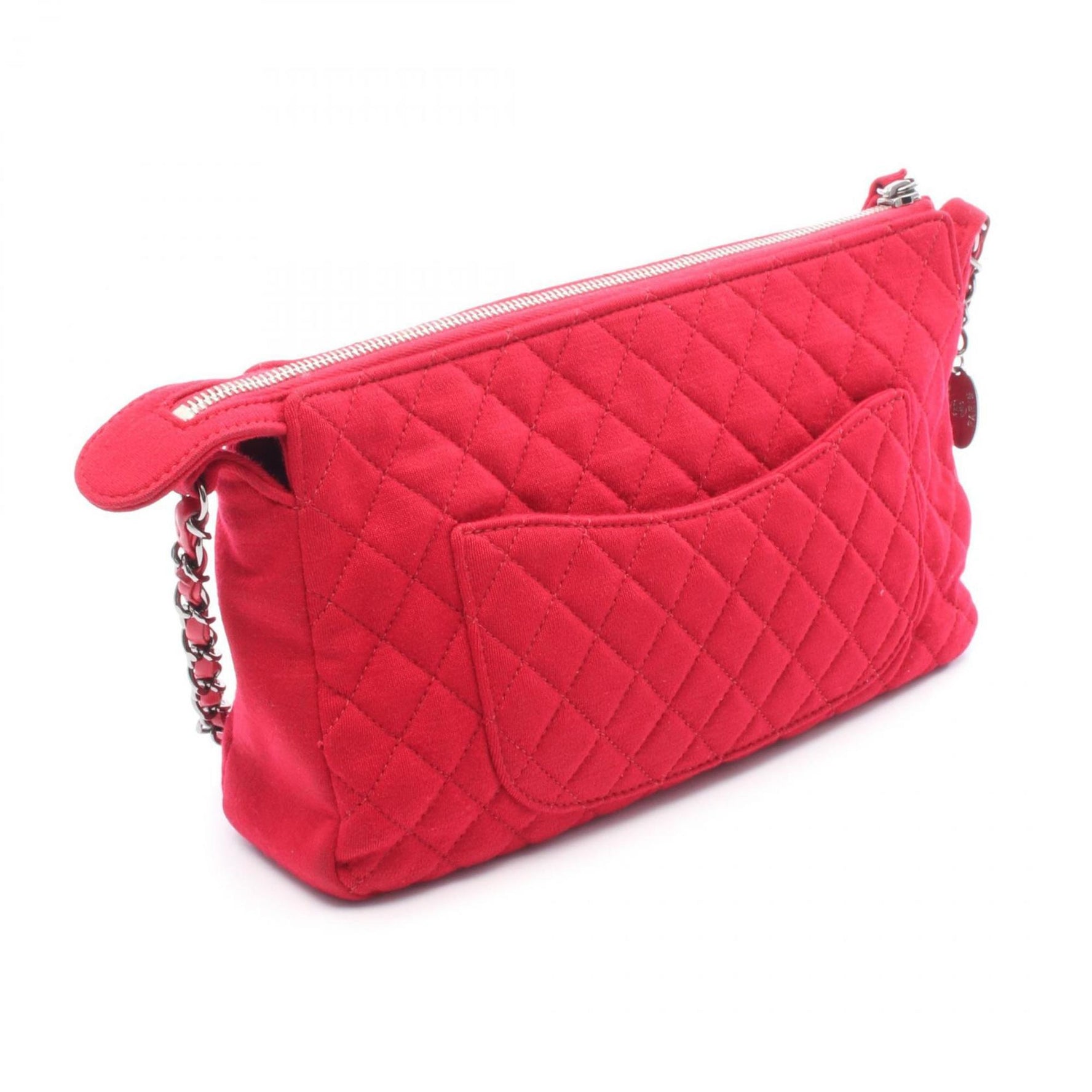 CHANEL Shoulder Bag, Cotton, Red
