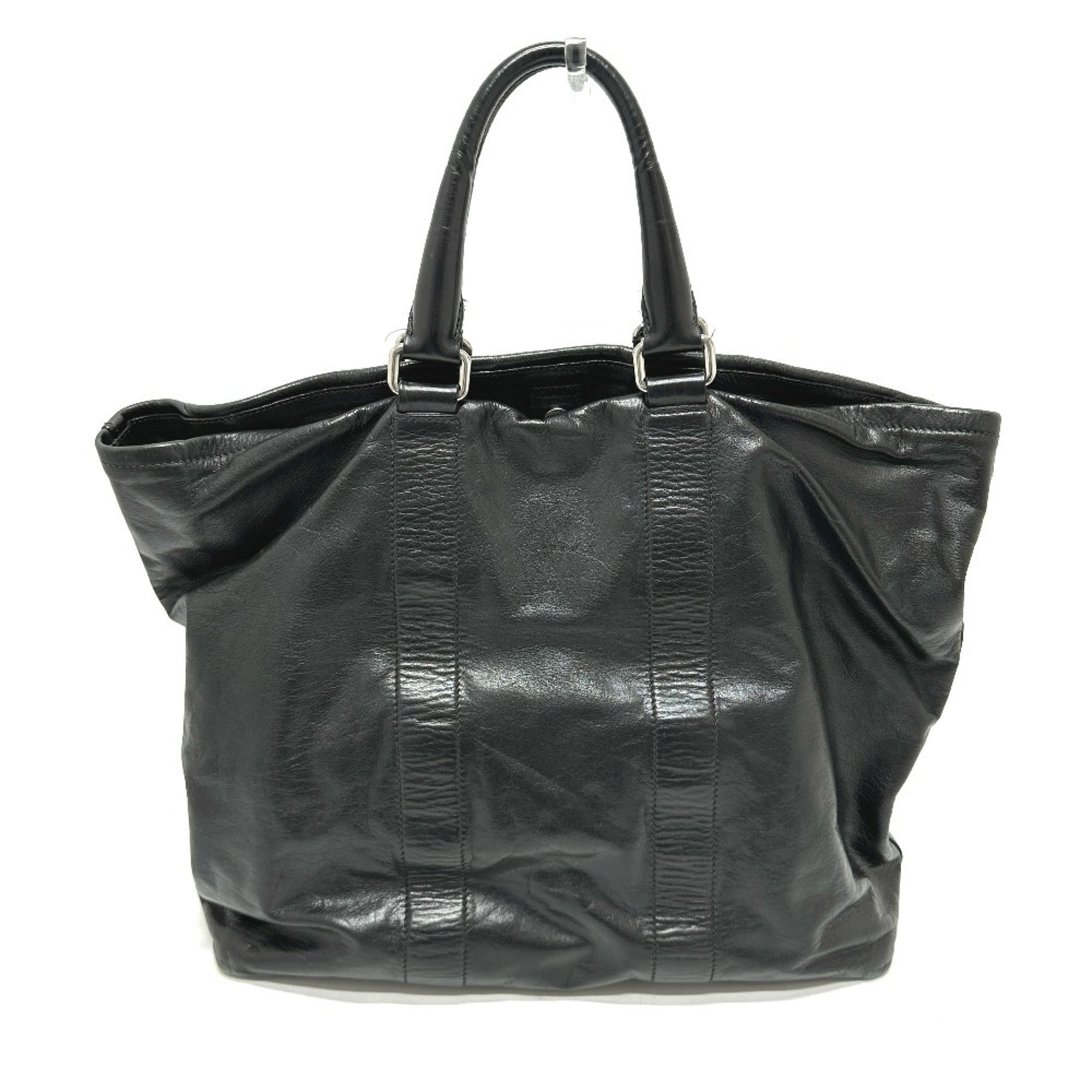 PRADA Prada Logo Tote Bag Leather Men's Black