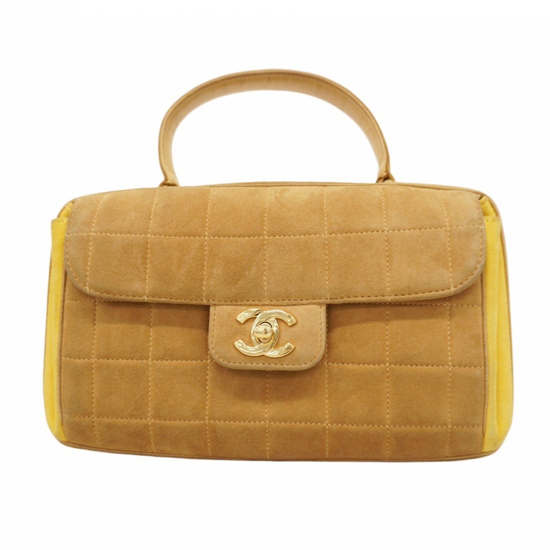 Chanel Chocobar Handbag in Suede and Champagne