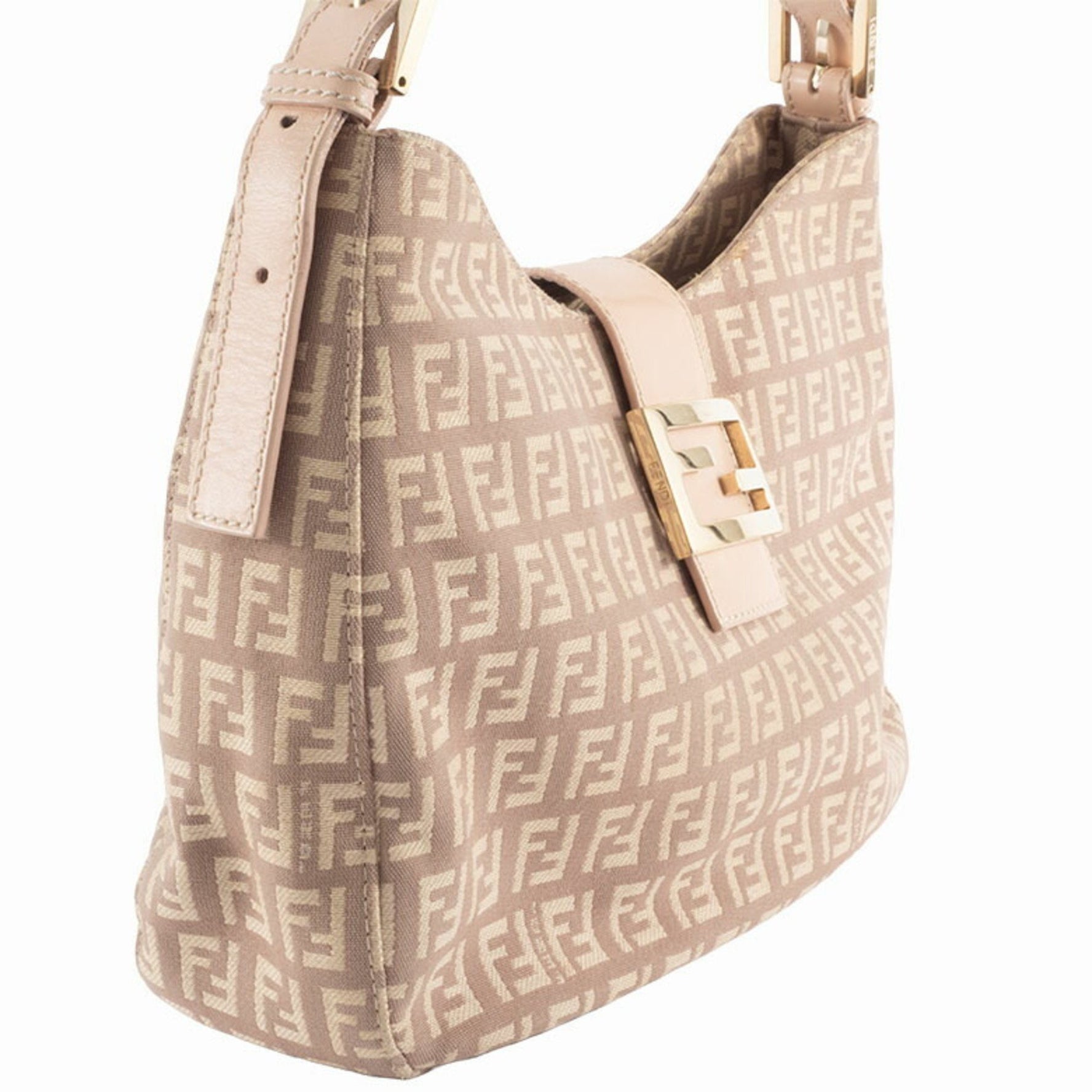 Fendi Zucca Shoulder Bag Canvas and Leather
