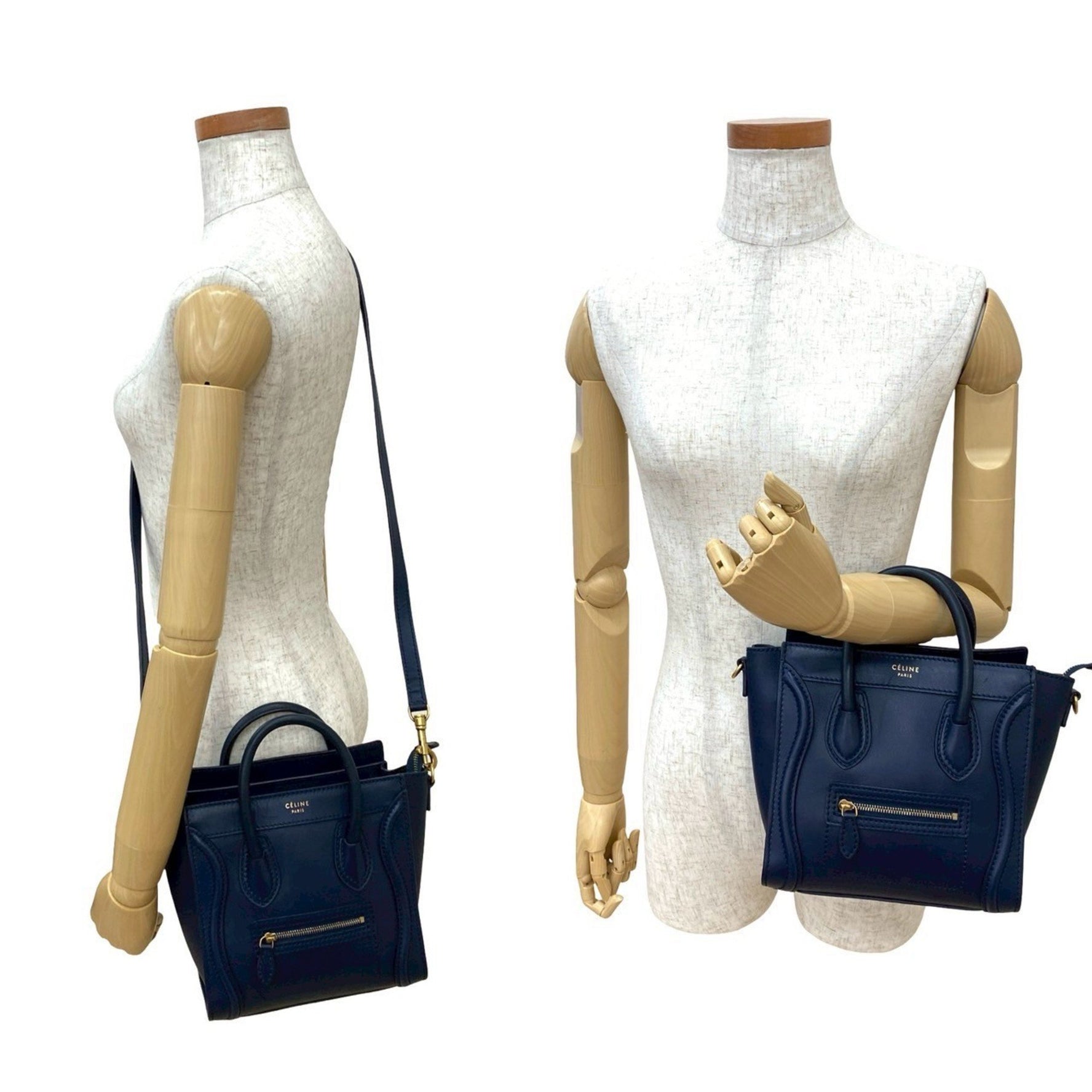 CELINE Luggage Nano Shopper Leather Handbag, Tote Bag, Shoulder