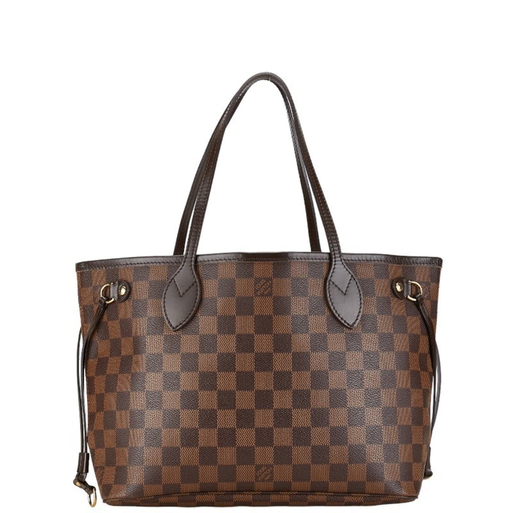 Louis Vuitton Damier Neverfull PM Handbag Tote Bag PVC Leather