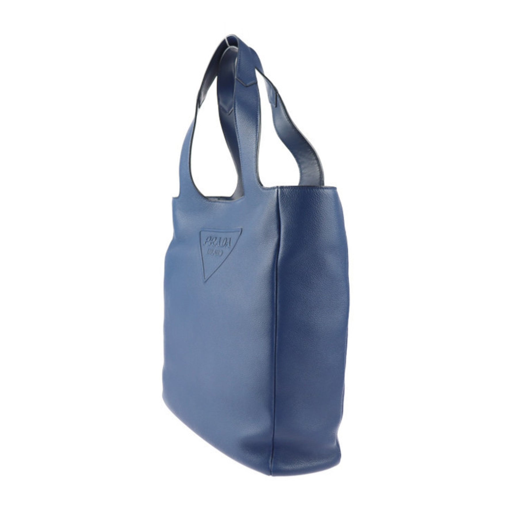 PRADA VITELLO DAINO tote bag 2VG092 leather blue Vitello