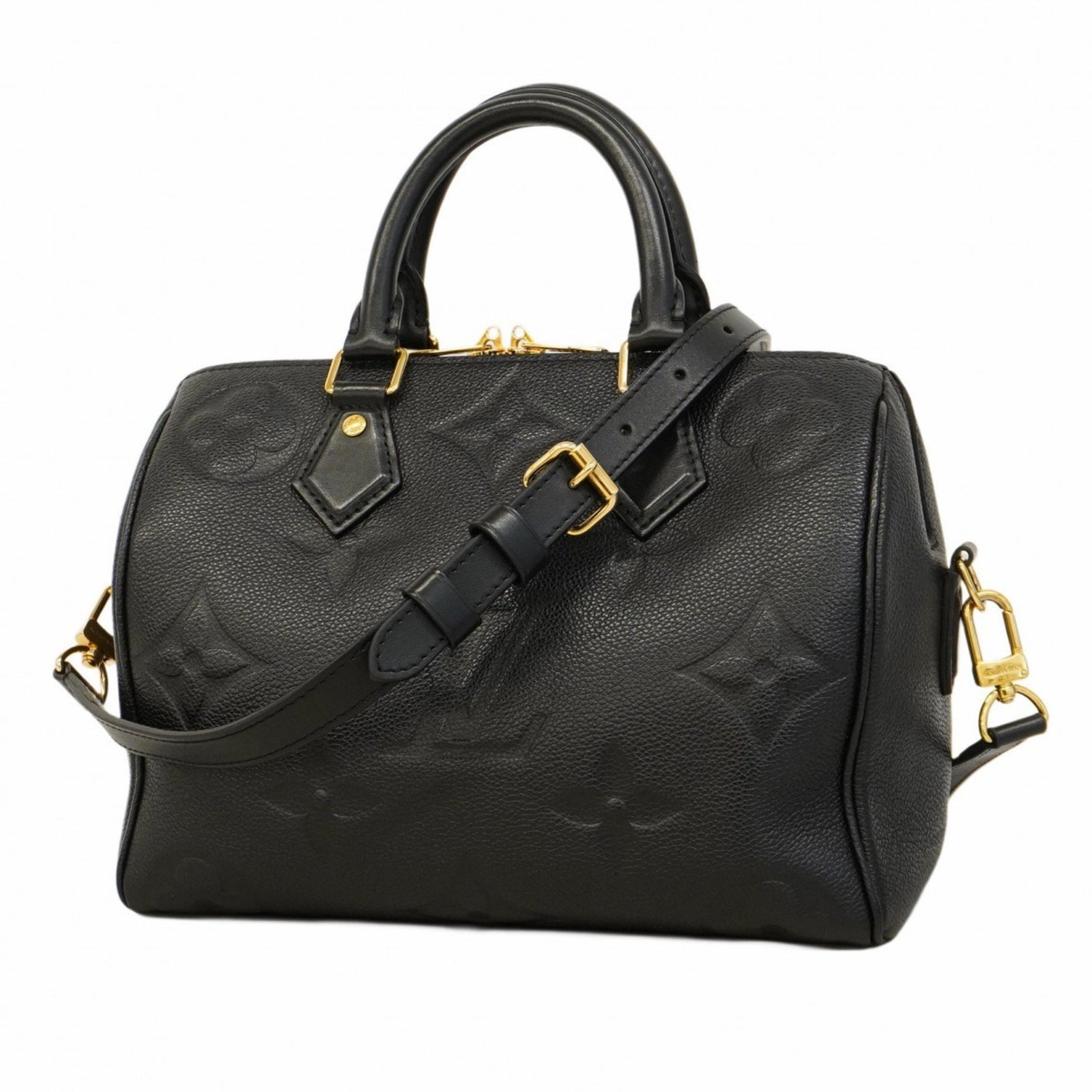 Louis Vuitton Monogram Empreinte Speedy Bandouliere 25 Handbag Noir Women's