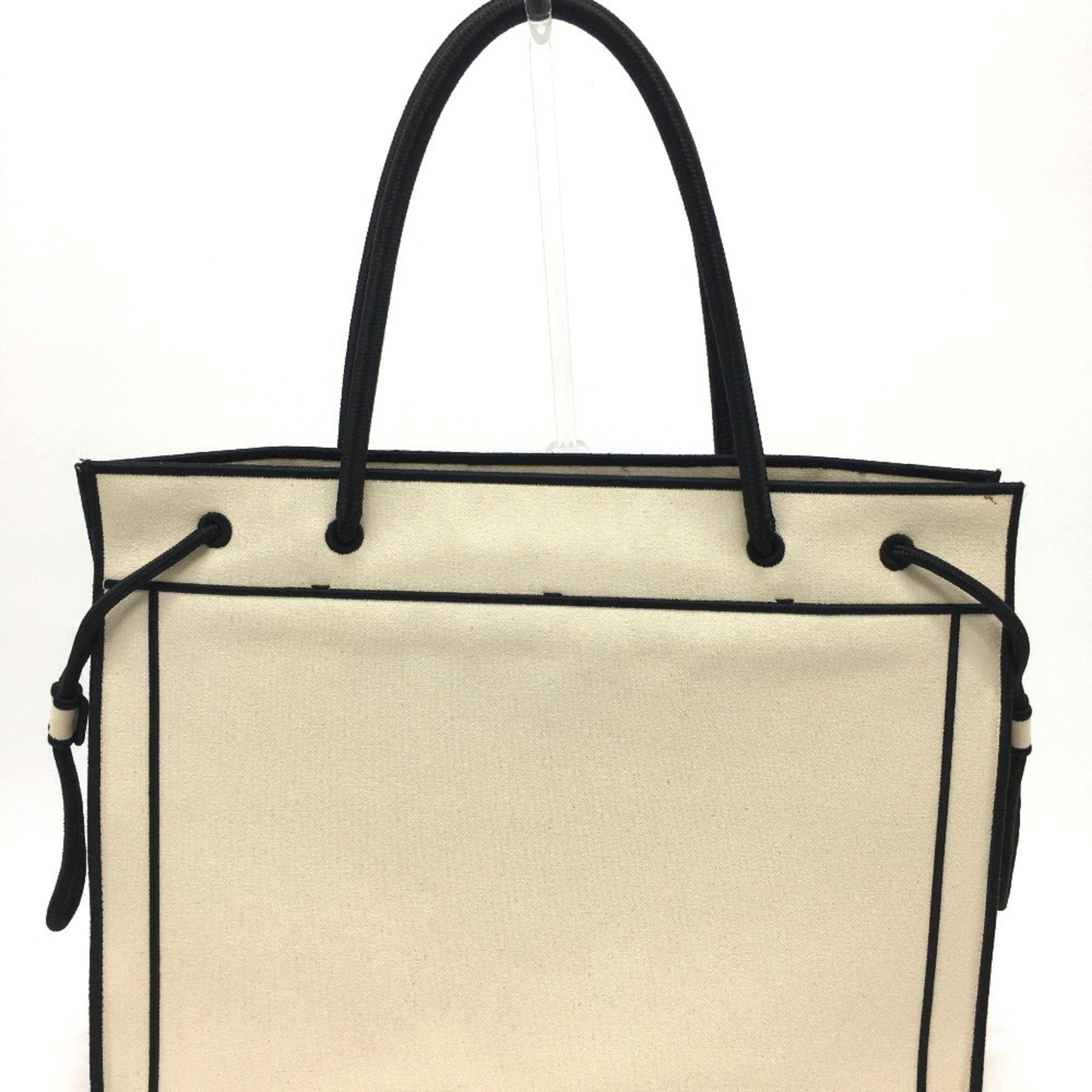 FENDI Logo Roma Shopper Large Tote Bag, Canvas, Grezzo Natural Beige & Black, Like New