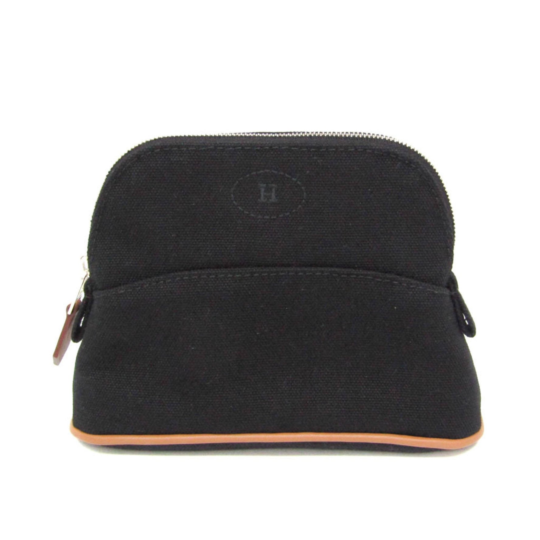 Hermes Bolide Mini Mini Women's Cotton,Leather Pouch Black,Brown